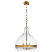 Quorum 8002-3-47 Pendant, UL Damp Rated, Brushed Brass