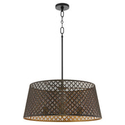 Quorum 8217-3-5980 Pendant, UL Damp Rated, Matte Black|Aged Brass