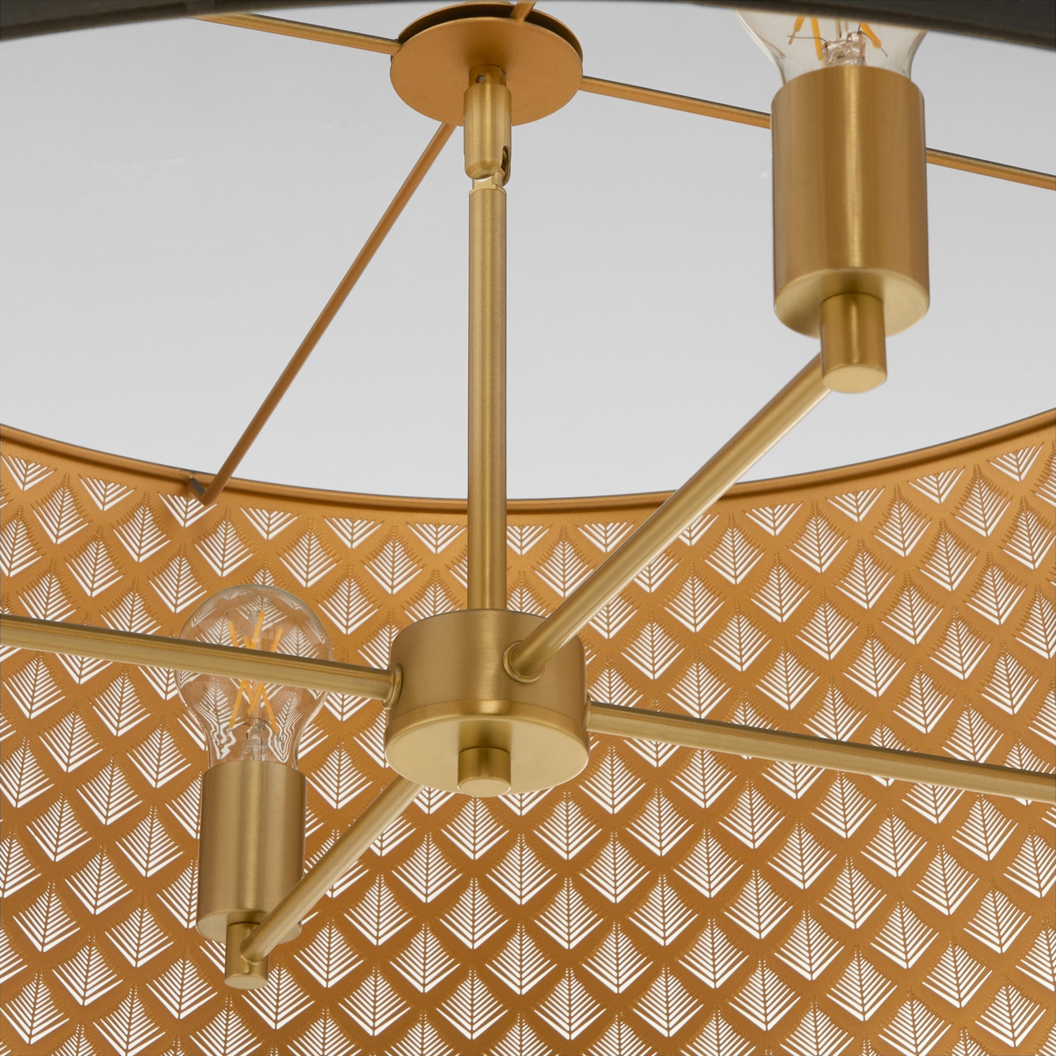 Quorum 8217-4-5980 Pendant, UL Damp Rated, Matte Black|Aged Brass