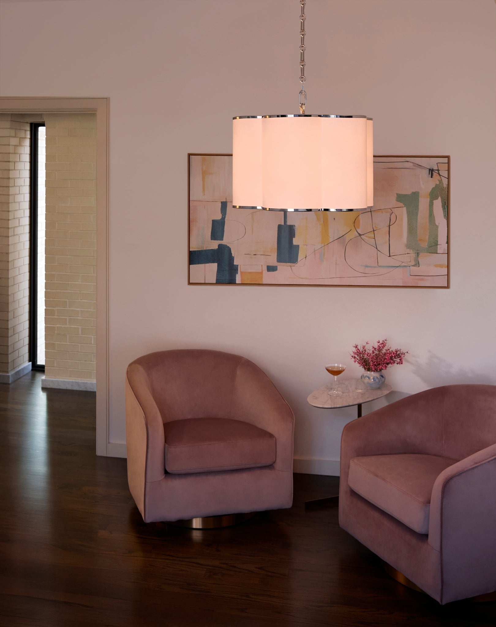 Quorum 8228-4-14 Pendant, UL Damp Rated, Chrome