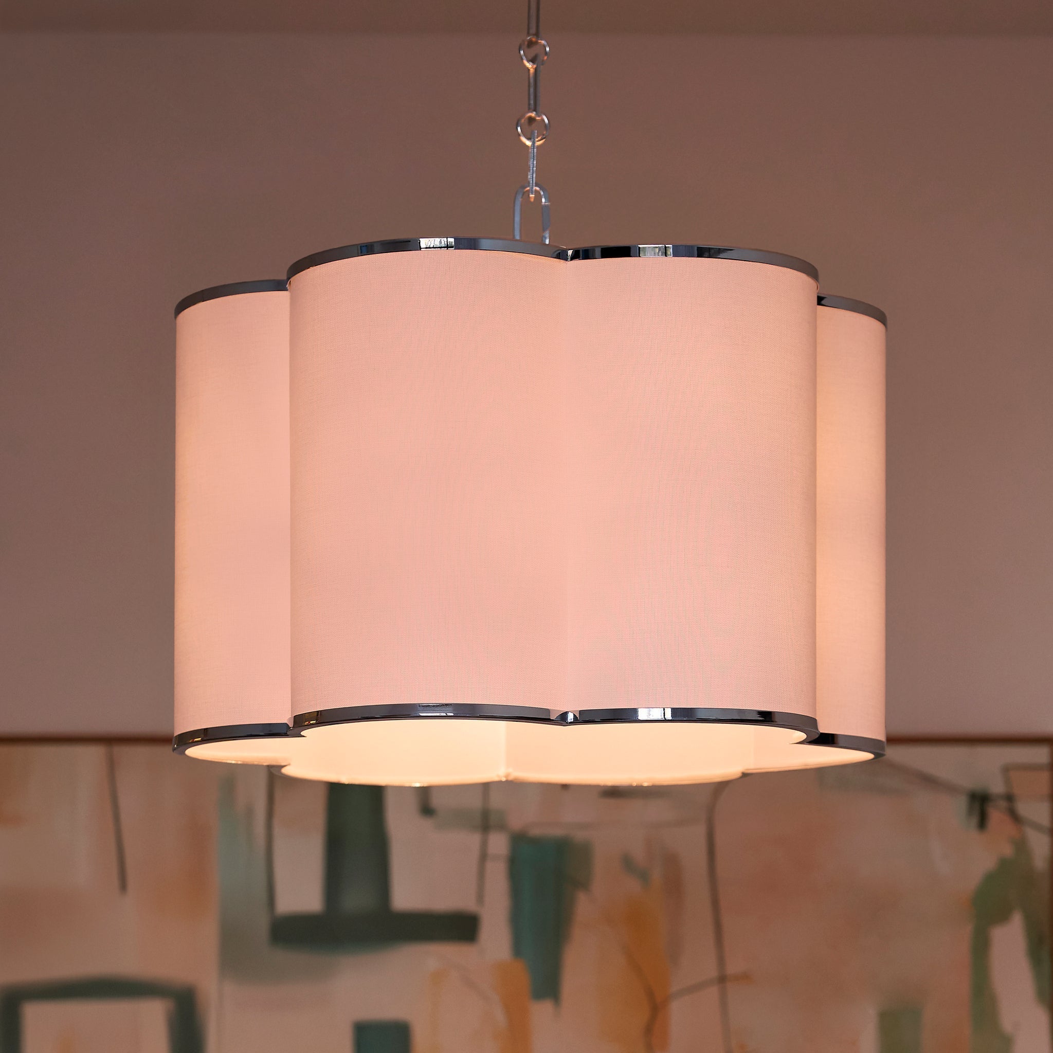 Quorum 8228-4-14 Pendant, UL Damp Rated, Chrome