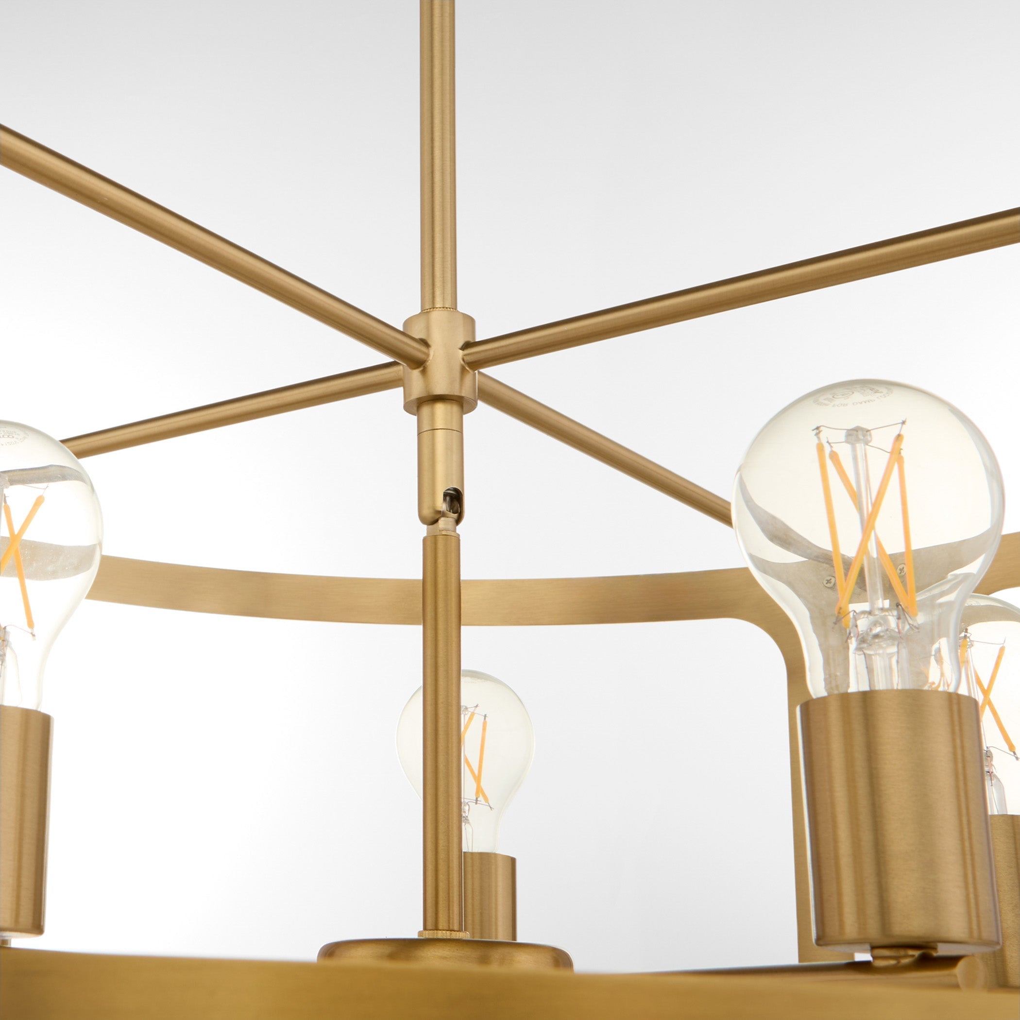 Quorum 8231-5-47 Pendant, UL Damp Rated, Brushed Brass