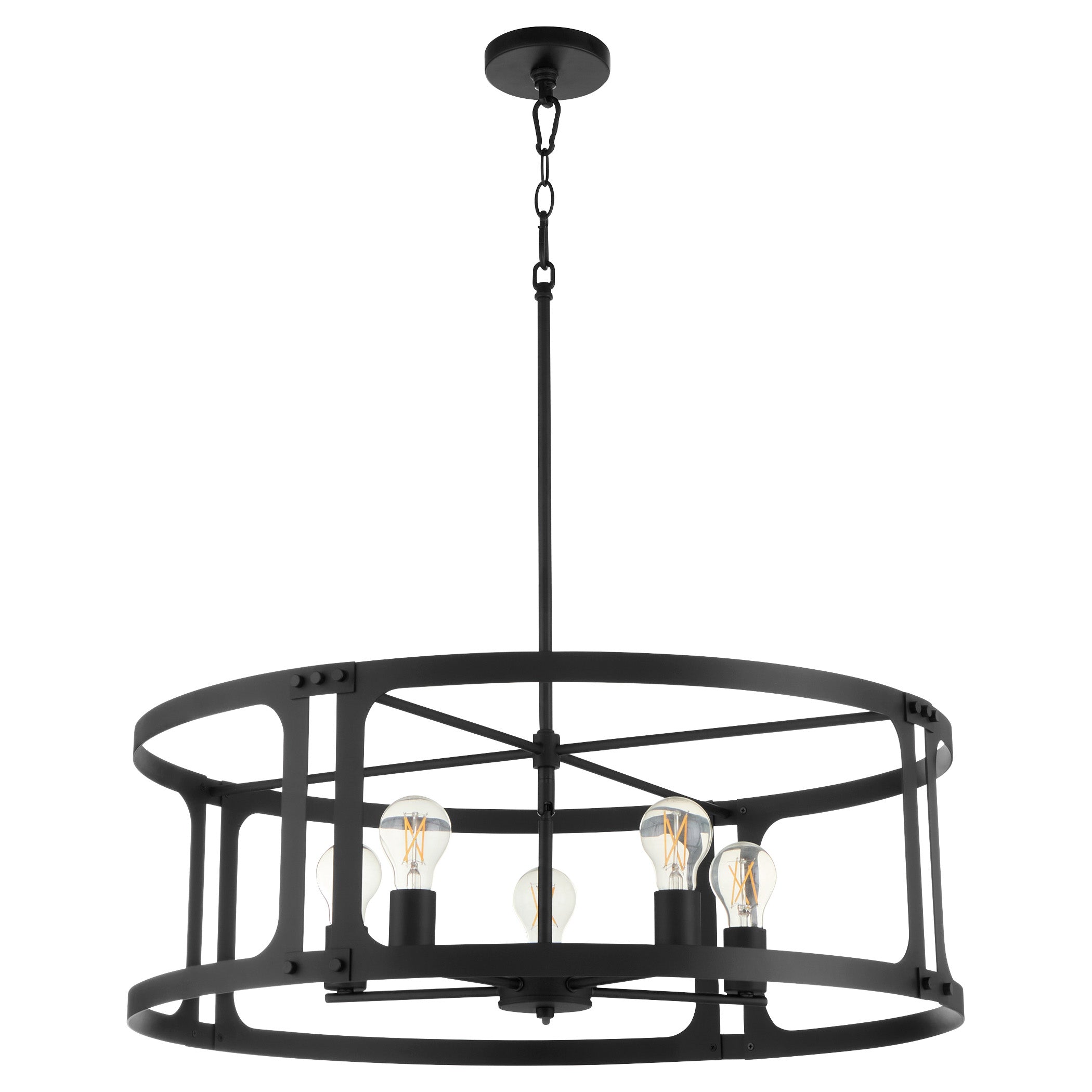 Quorum Colburn 8231-5-59 Pendant, UL Damp Rated, Matte Black