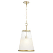Quorum International PROVIDENCE 8238-13-80 Pendant 13 Inch Milky White Glass Shade Transitional - Aged Brass