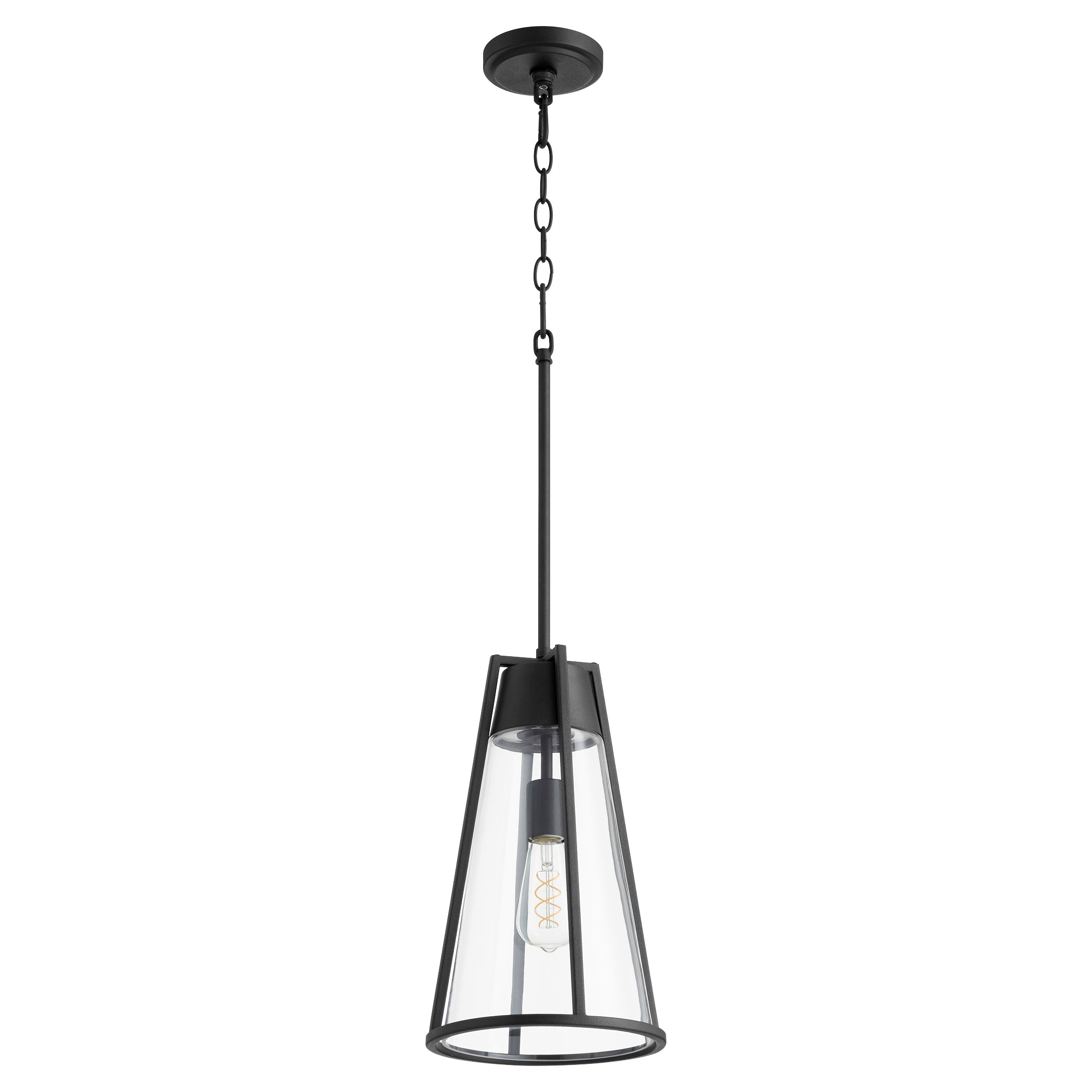 Quorum 826-69 Pendant - Textured Black W/ Clear