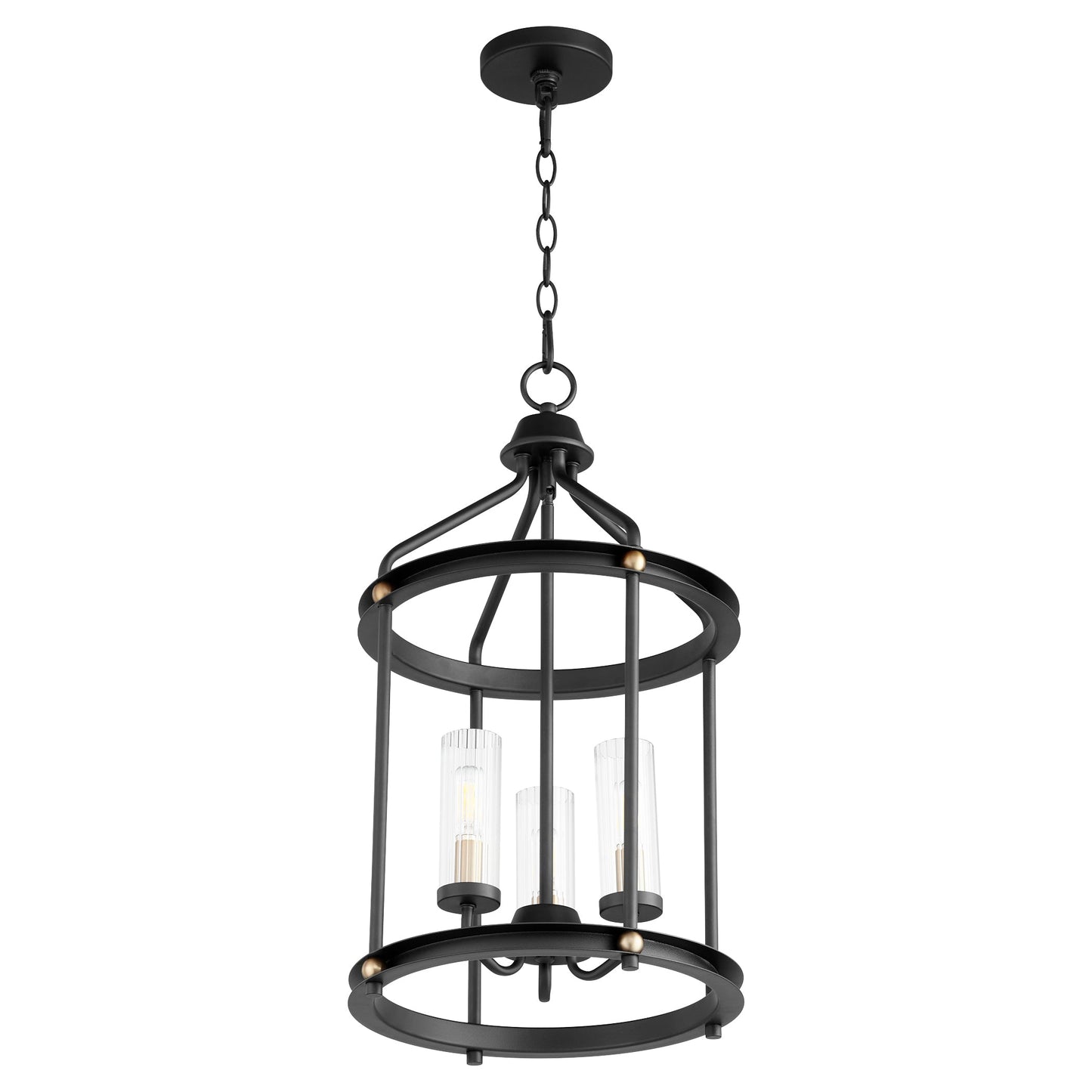 Quorum Empire 829-3-6980 Entry - Textured Black W/ Aged Brass
