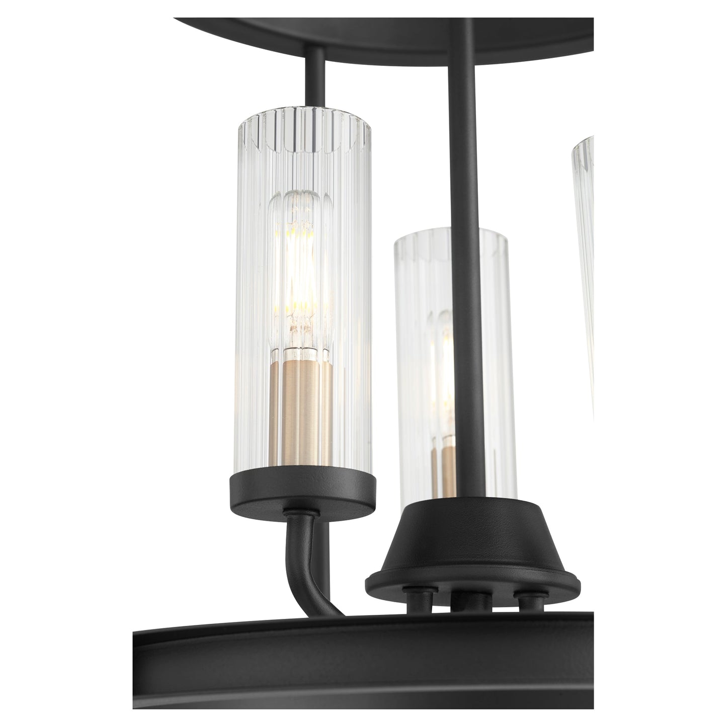 Quorum Empire 829-3-6980 Entry - Textured Black W/ Aged Brass