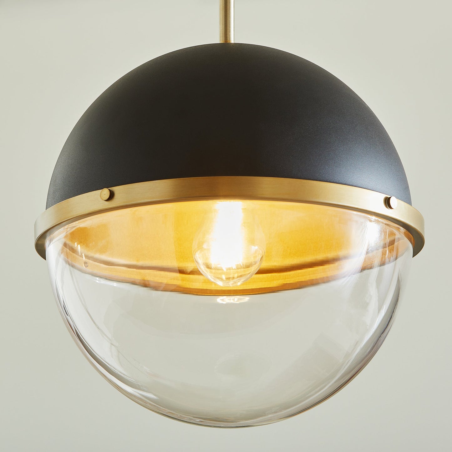 Quorum 83-12-6980 Pendant - Textured Black W/ Aged Brass