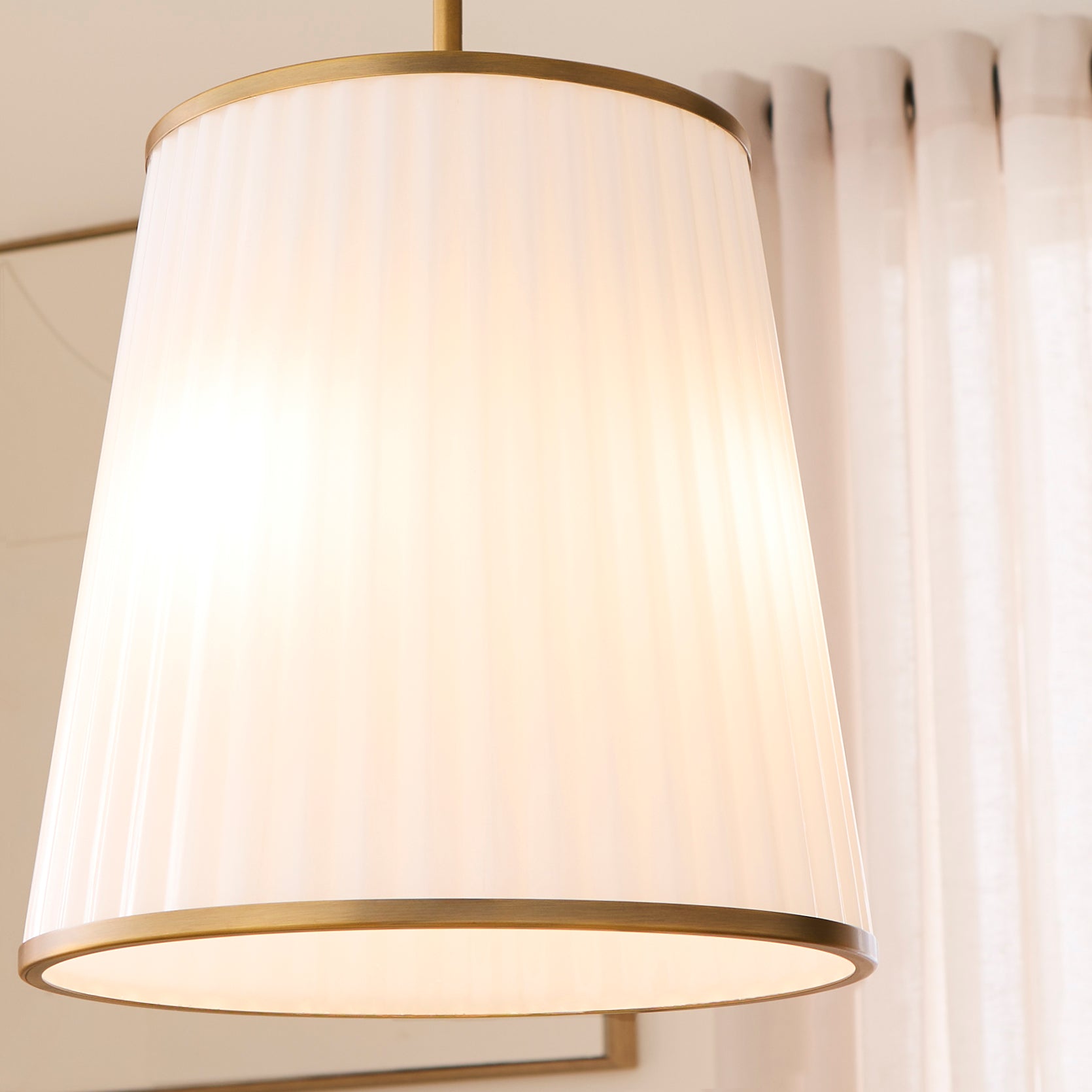 Quorum Marlon 8309-3-47 Pendant, UL Damp Rated, Brushed Brass