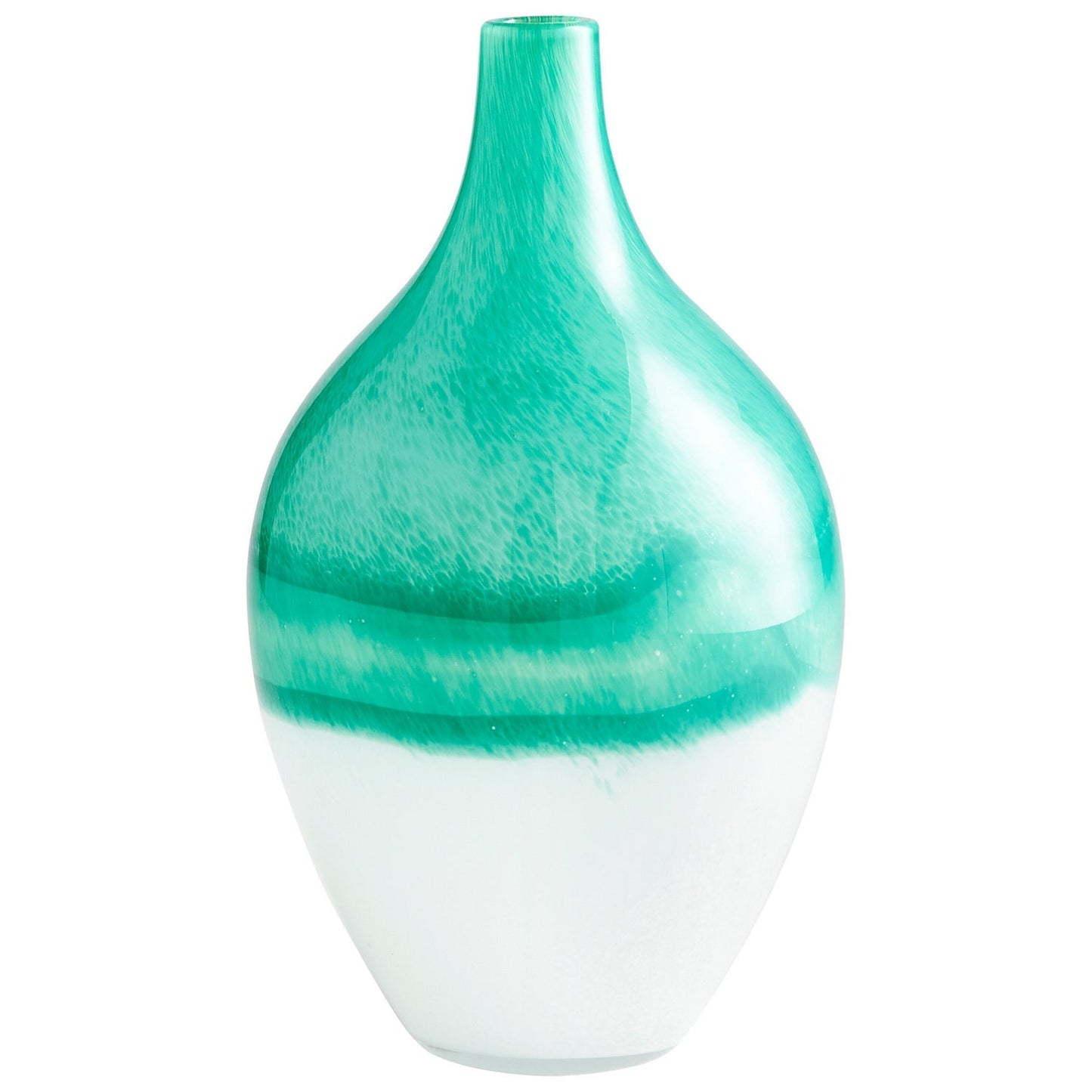 Cyan Design 09521 Iced Marble Vase - Turquoise & White - Large