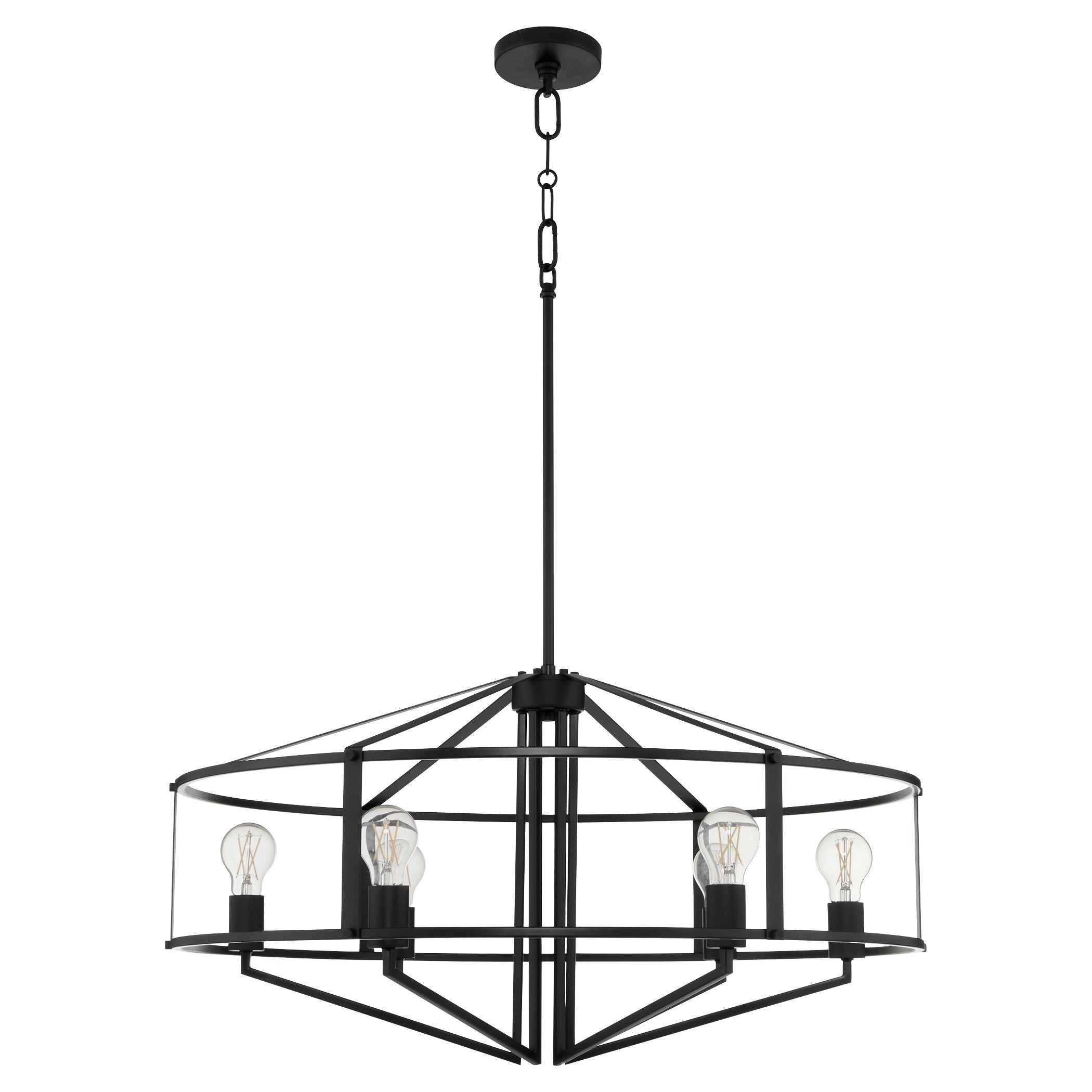 Quorum Tobin 8373-6-59 Pendant, UL Damp Rated, Matte Black