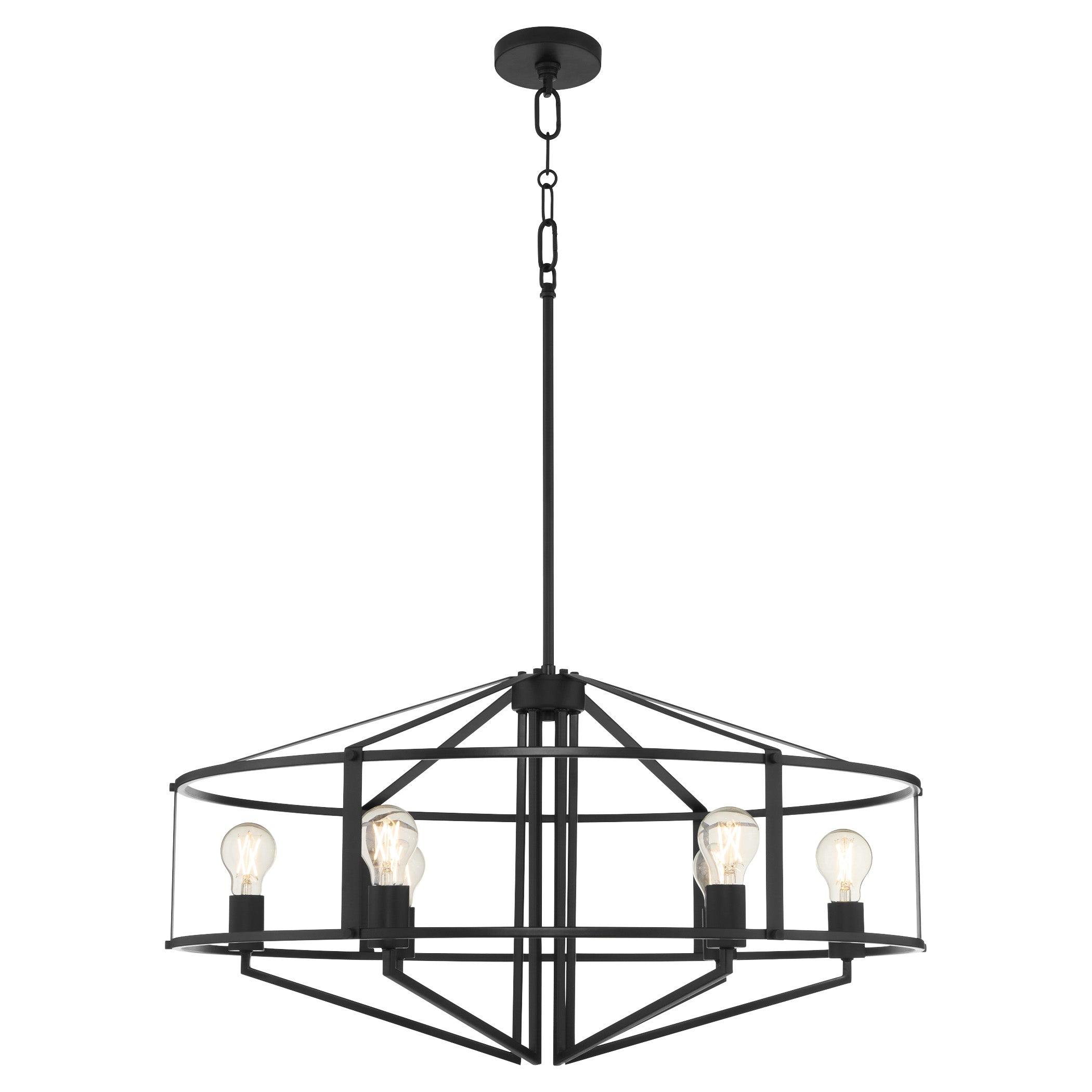 Quorum Tobin 8373-6-59 Pendant, UL Damp Rated, Matte Black
