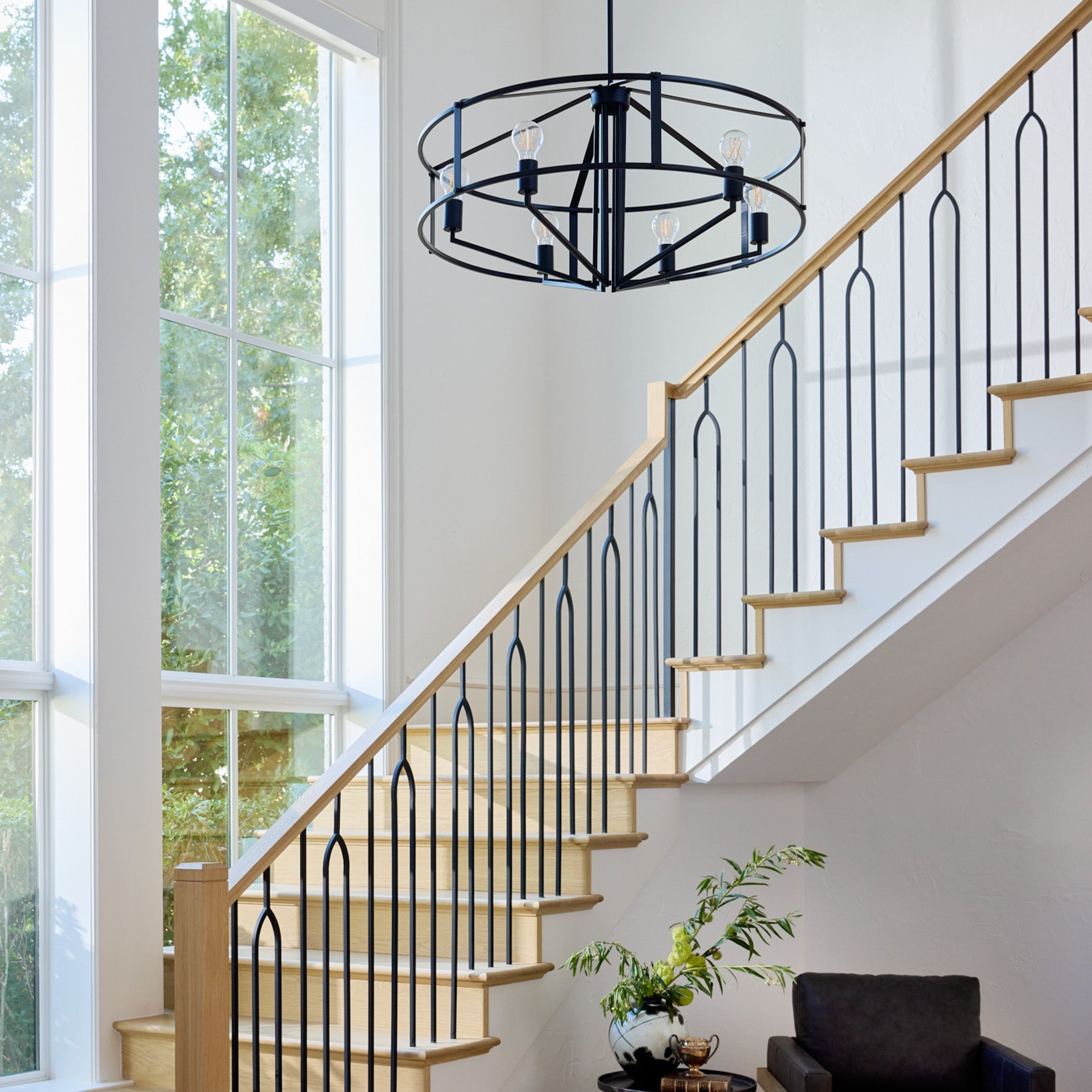 Quorum Tobin 8373-6-59 Pendant, UL Damp Rated, Matte Black