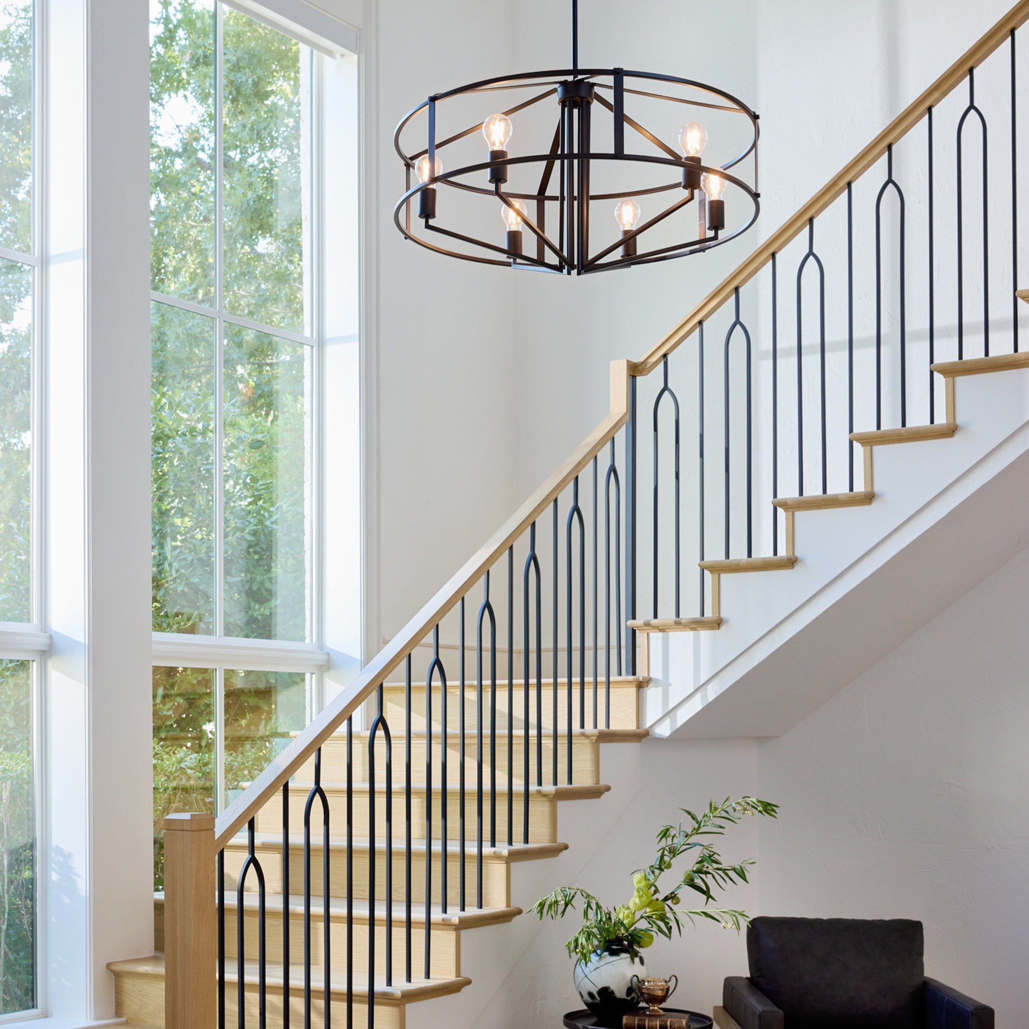 Quorum Tobin 8373-6-59 Pendant, UL Damp Rated, Matte Black