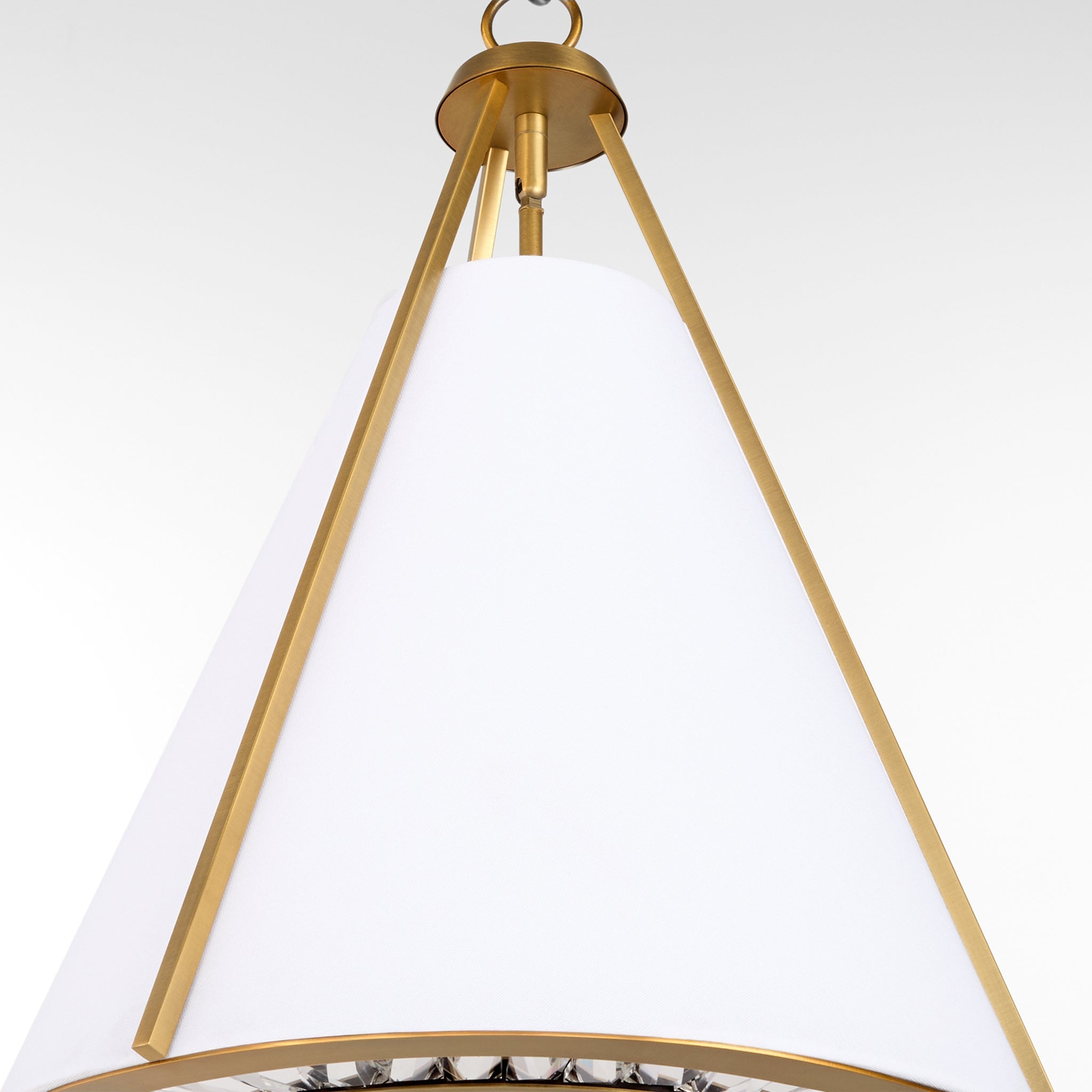 Quorum Gorham 8382-3-47 Pendant, UL Damp Rated, Brushed Brass