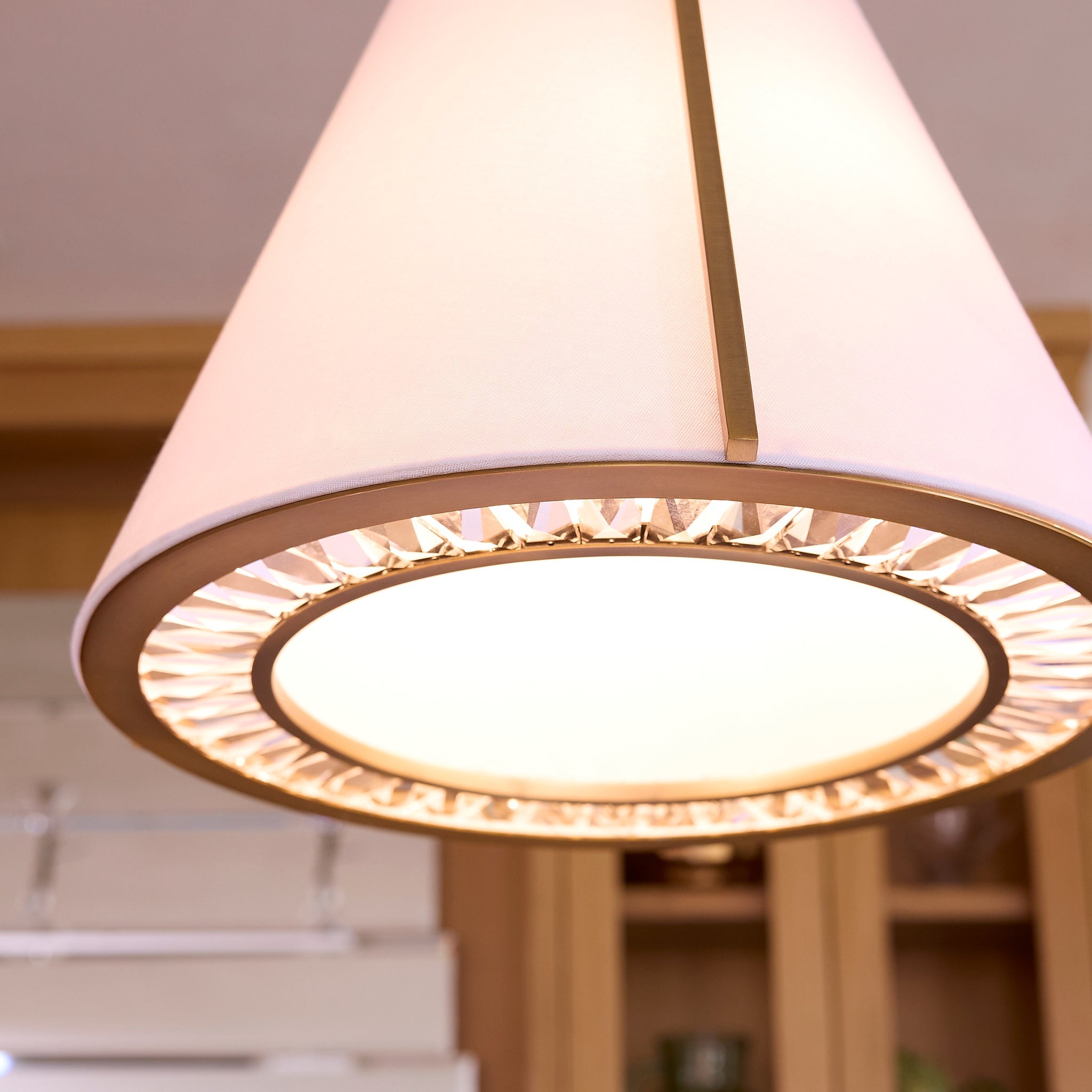 Quorum Gorham 8382-3-47 Pendant, UL Damp Rated, Brushed Brass