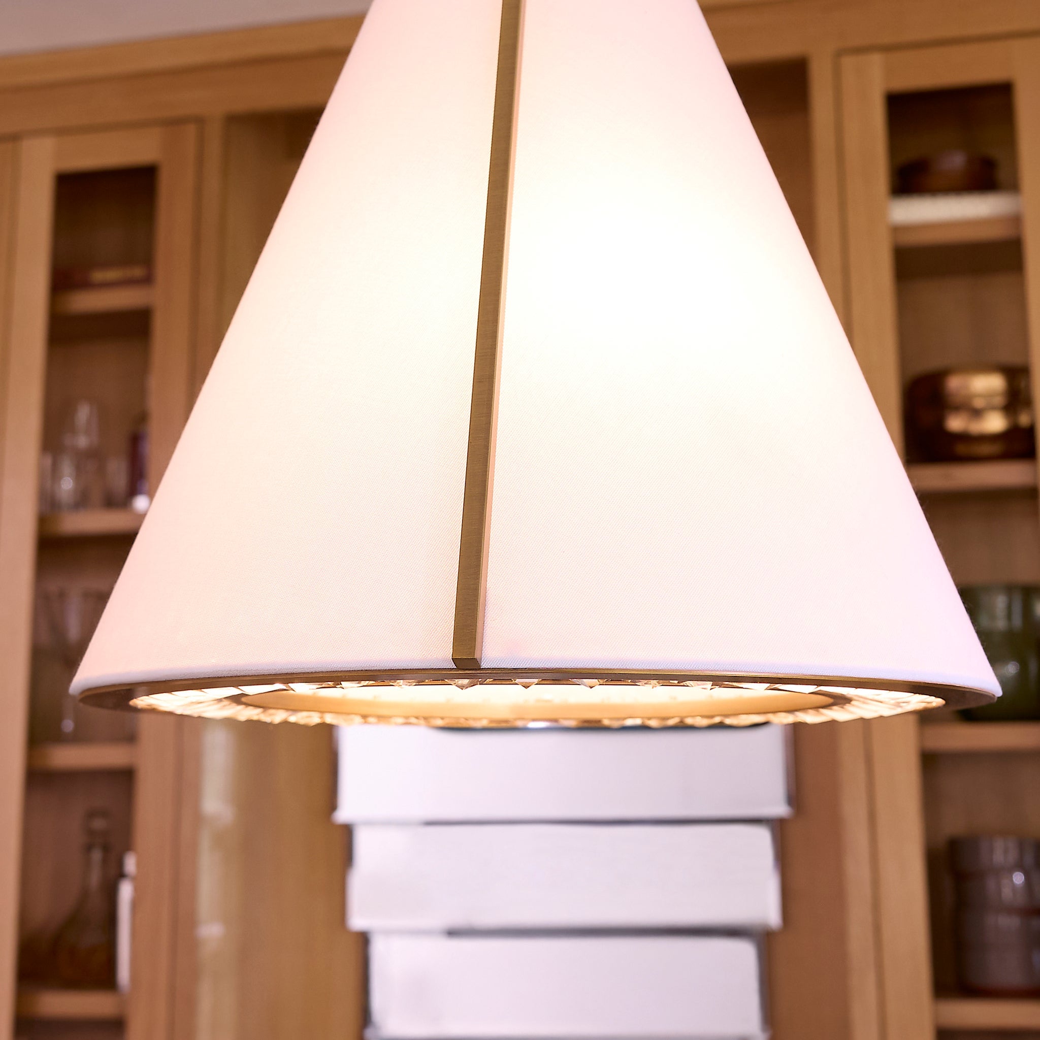 Quorum Gorham 8382-3-47 Pendant, UL Damp Rated, Brushed Brass