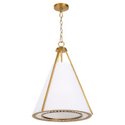 Quorum Gorham 8382-3-47 Pendant, UL Damp Rated, Brushed Brass