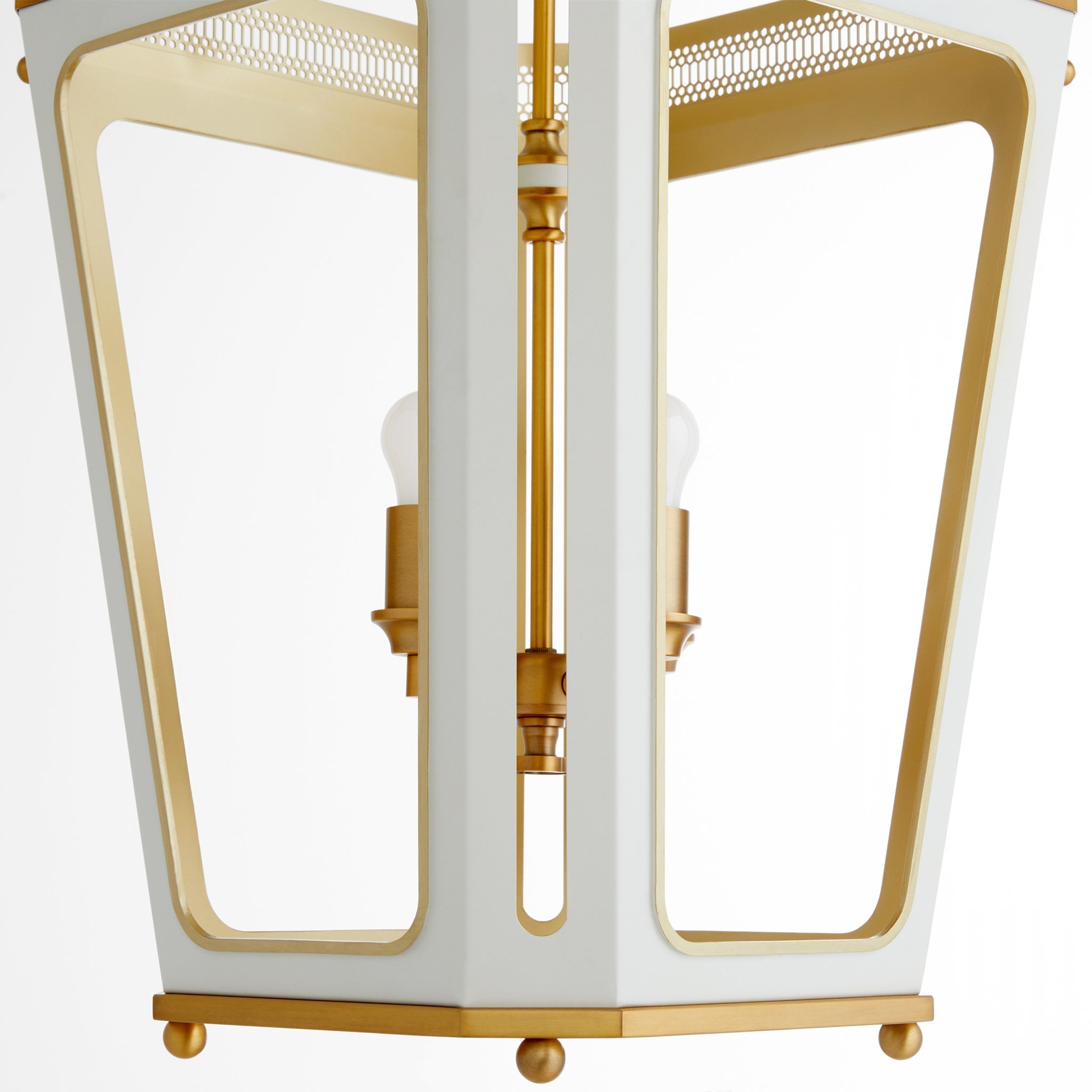 Quorum 840-4-0847 Pendant, UL Damp Rated, Studio White|Brushed Brass