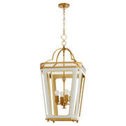 Quorum 840-4-0847 Pendant, UL Damp Rated, Studio White|Brushed Brass