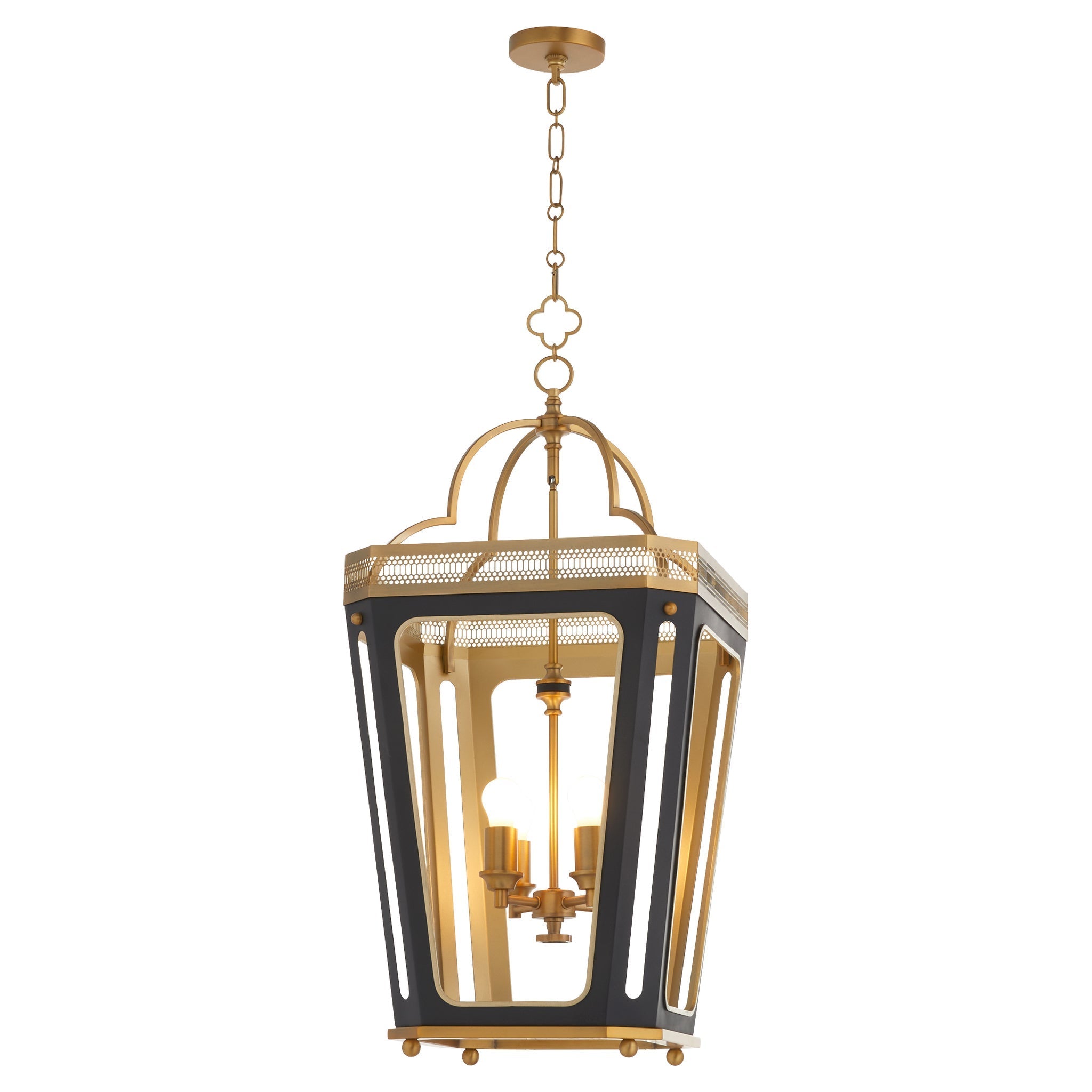 Quorum 840-4-5947 Pendant, UL Damp Rated, Matte Black|Brushed Brass