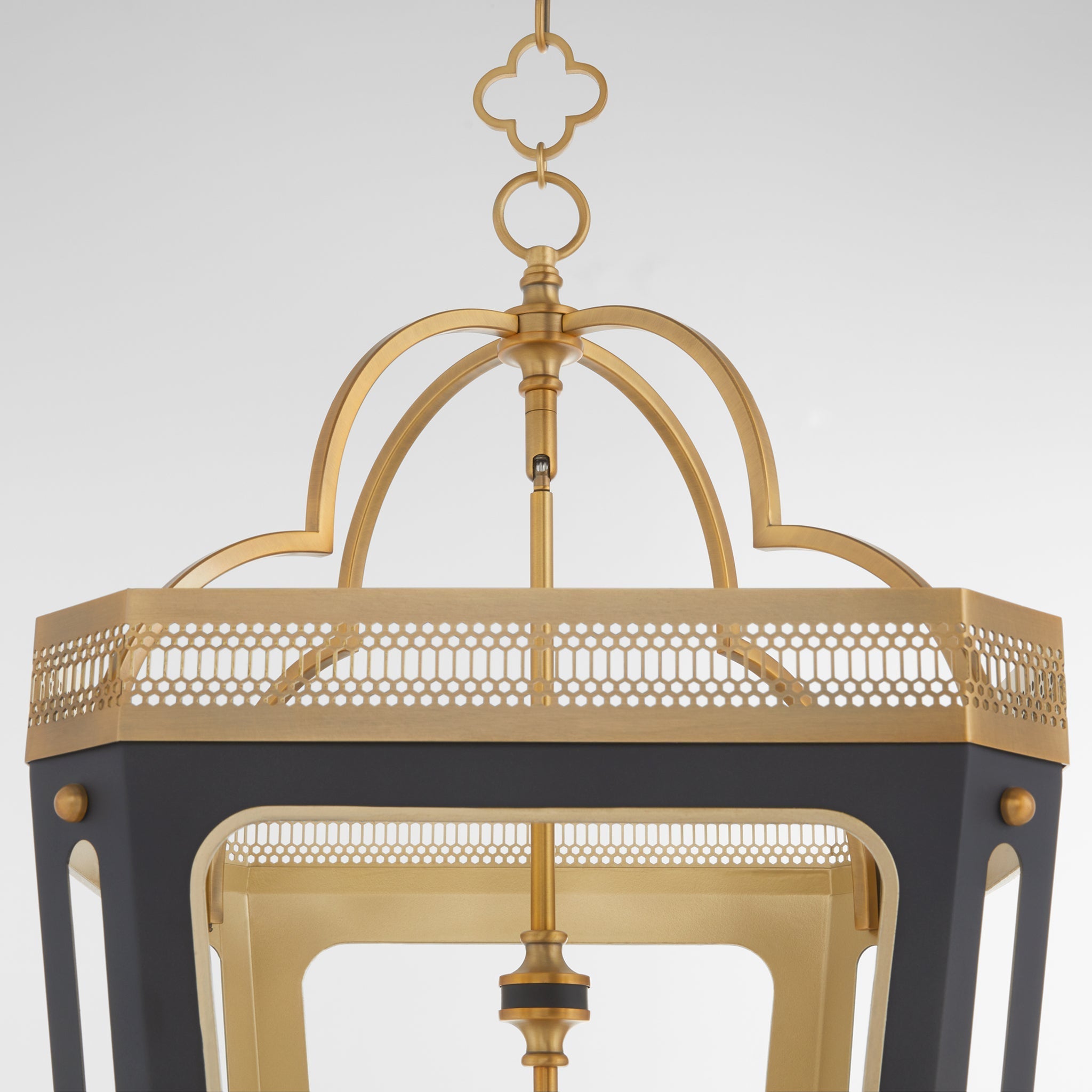 Quorum 840-4-5947 Pendant, UL Damp Rated, Matte Black|Brushed Brass