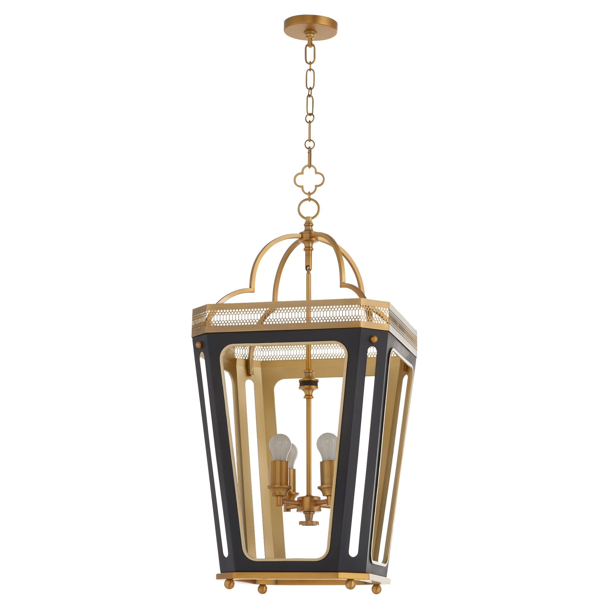 Quorum 840-4-5947 Pendant, UL Damp Rated, Matte Black|Brushed Brass