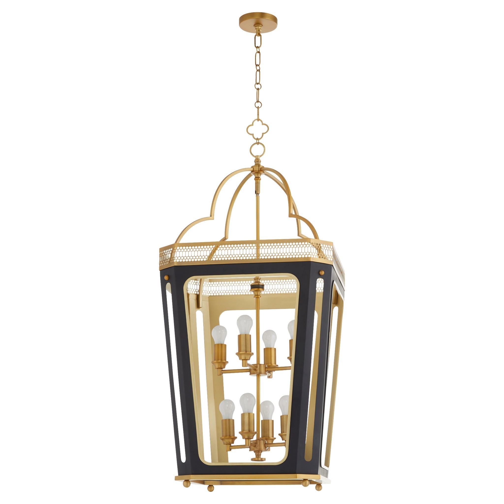 Quorum 840-8-5947 Pendant, UL Damp Rated, Matte Black|Brushed Brass