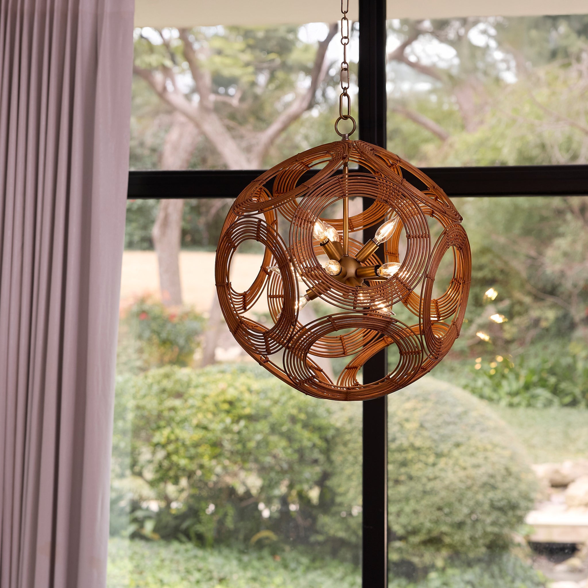 Quorum Kalio 852-22-47 Pendant, UL Damp Rated, Brushed Brass