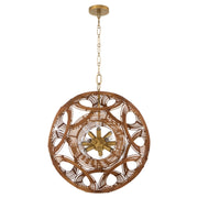 Quorum Kalio 852-22-47 Pendant, UL Damp Rated, Brushed Brass