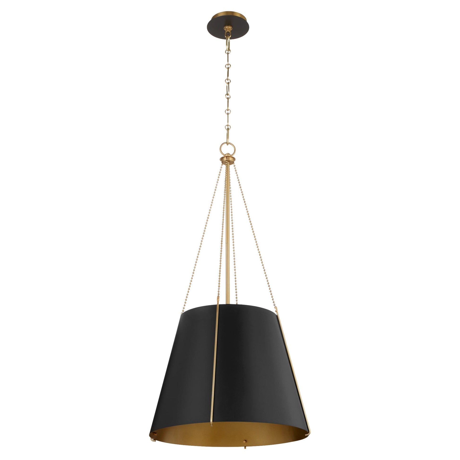 Quorum Denise 862-3-5980 Pendant - Matte Black W/ Aged Brass