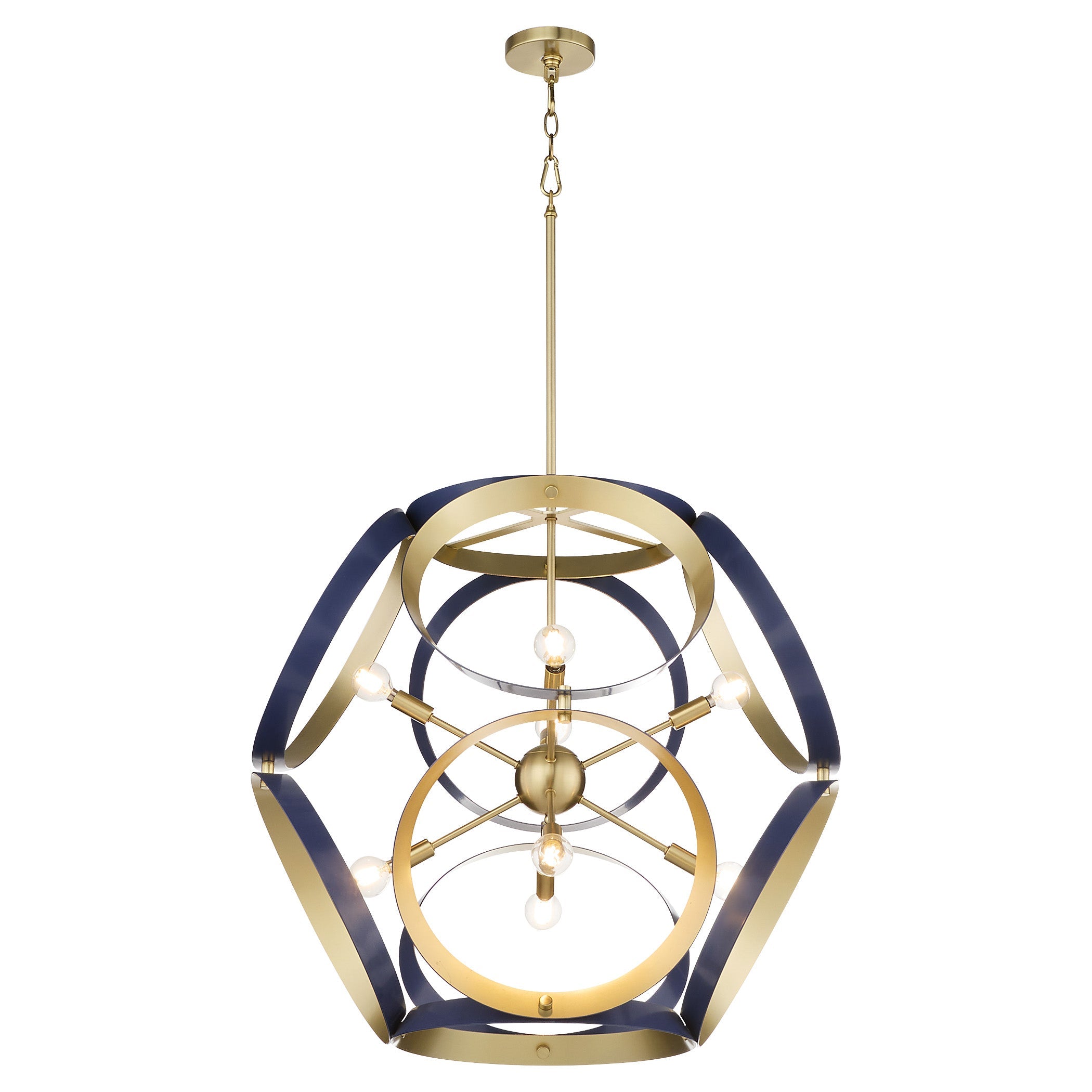Quorum 866-8-3280 Pendant, UL Damp Rated, Blue|Aged Brass