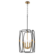 Quorum Bishop 881-5-5947 Pendant, UL Damp Rated, Matte Black|Brushed Brass
