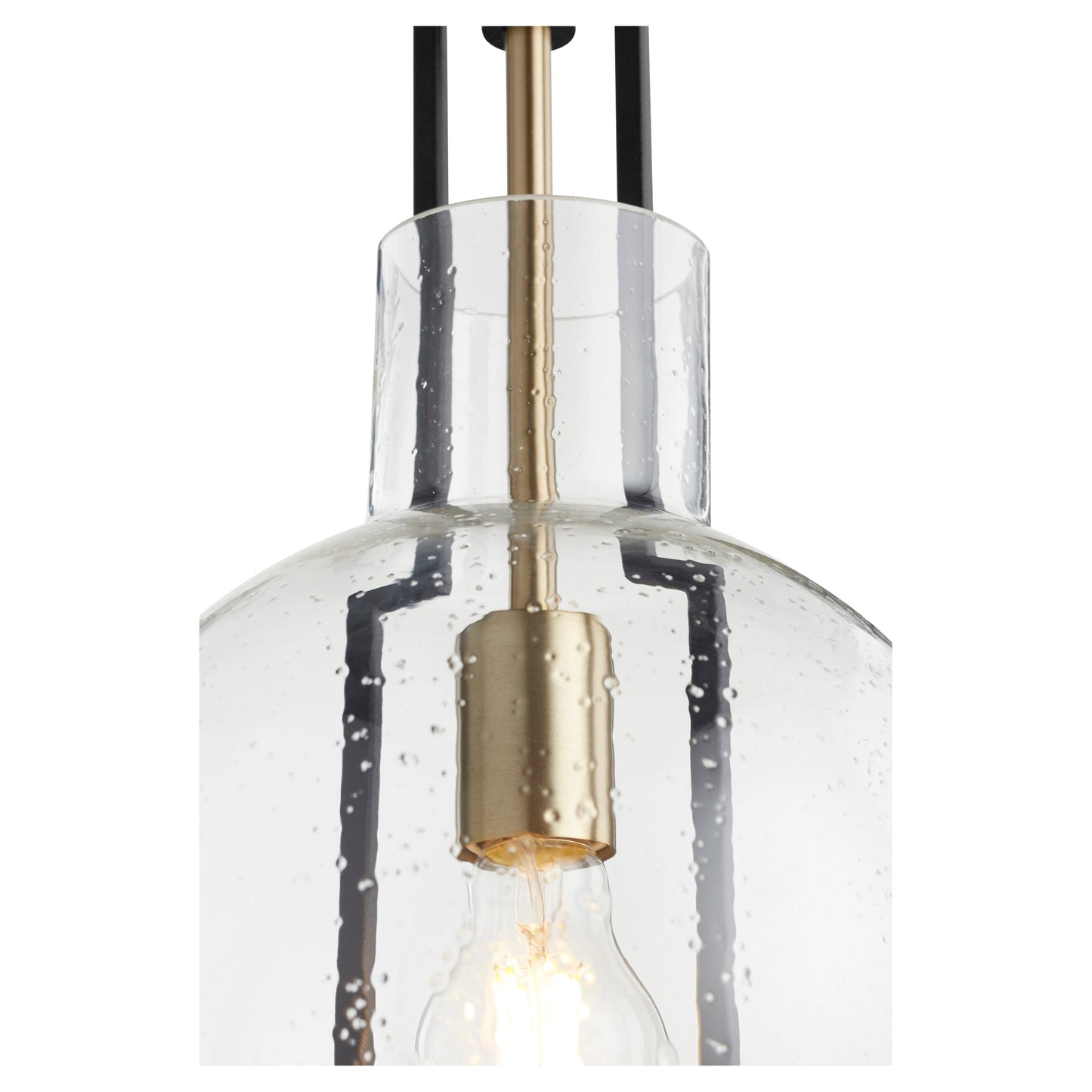 Quorum 89-10-6980 Pendant - Textured Black W/ Aged Brass