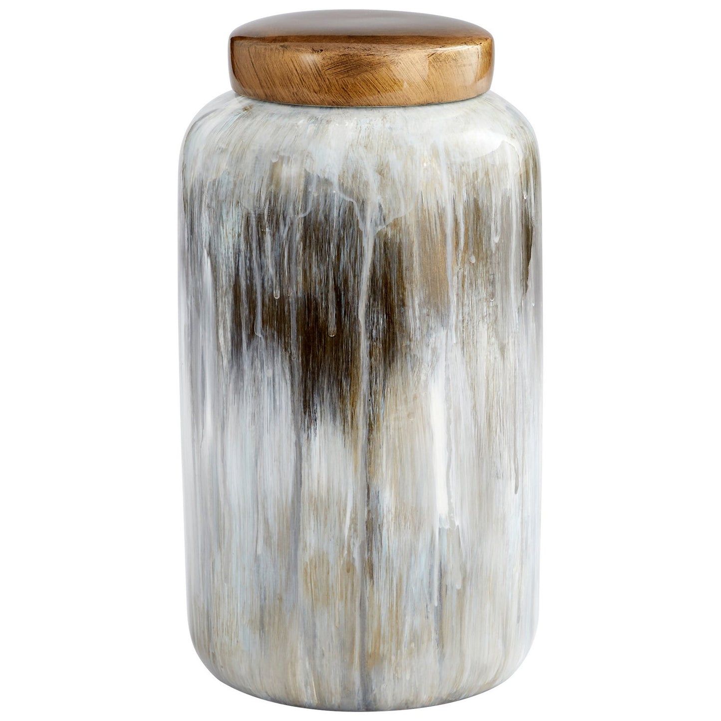 Cyan Design 10424 Spirit Drip Container - Olive Glaze - Small