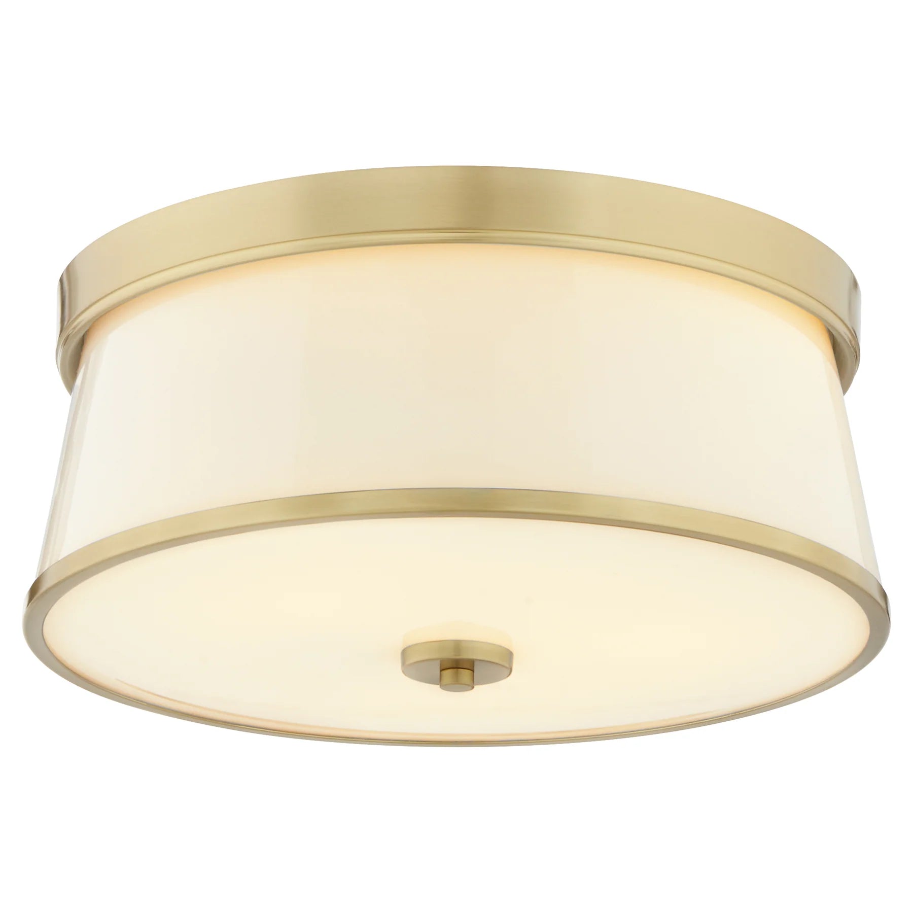 Quorum International WEIR 3203-16-80 Semi-Flush Mount Ceiling Light - Aged Brass, Satin Opal Glass