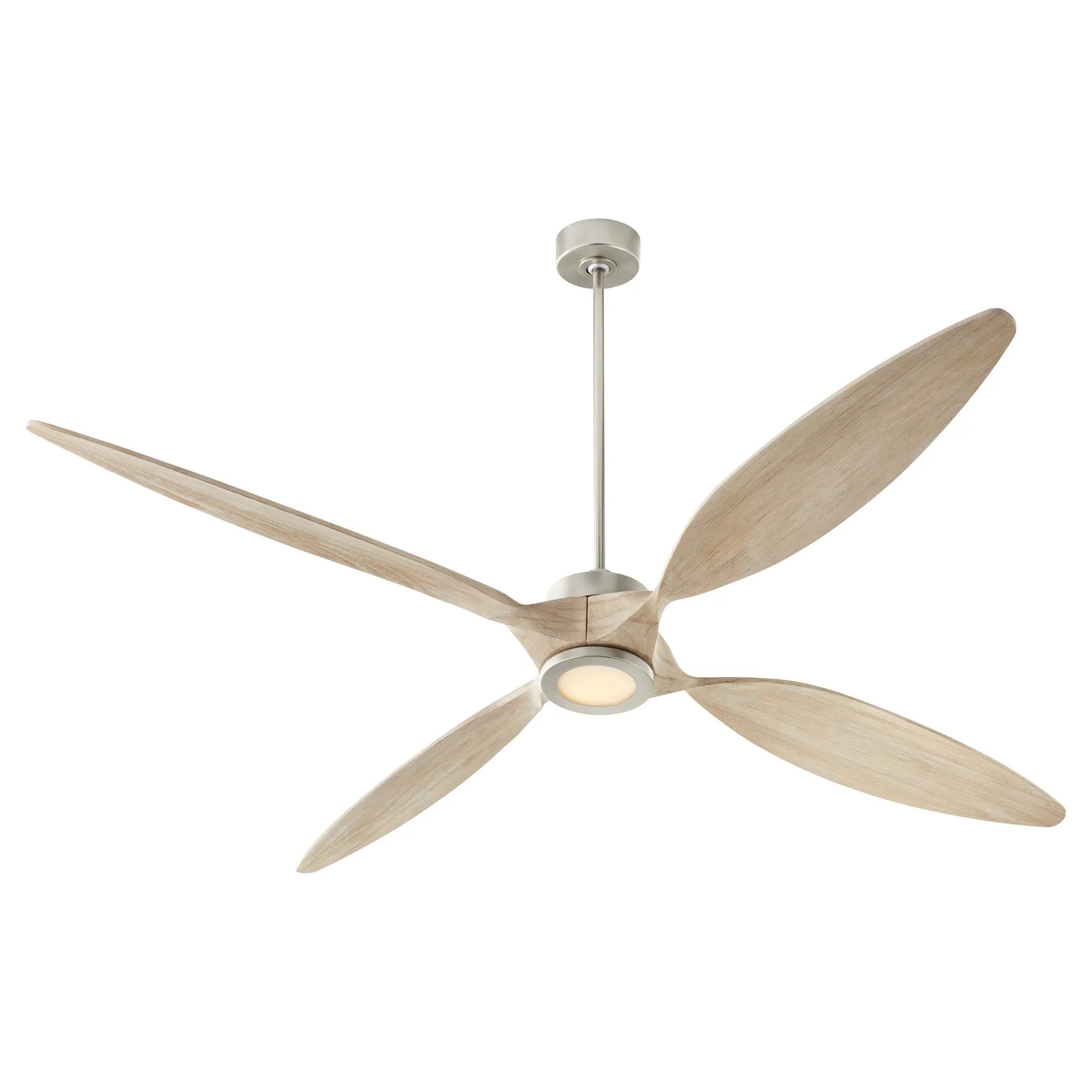 Quorum PAPILLON 28804-65 Smart by Bond Ceiling Fan, Large 80 inch blade span - WiFi Fan - Satin Nickel, Solid Wood Weathered Gray