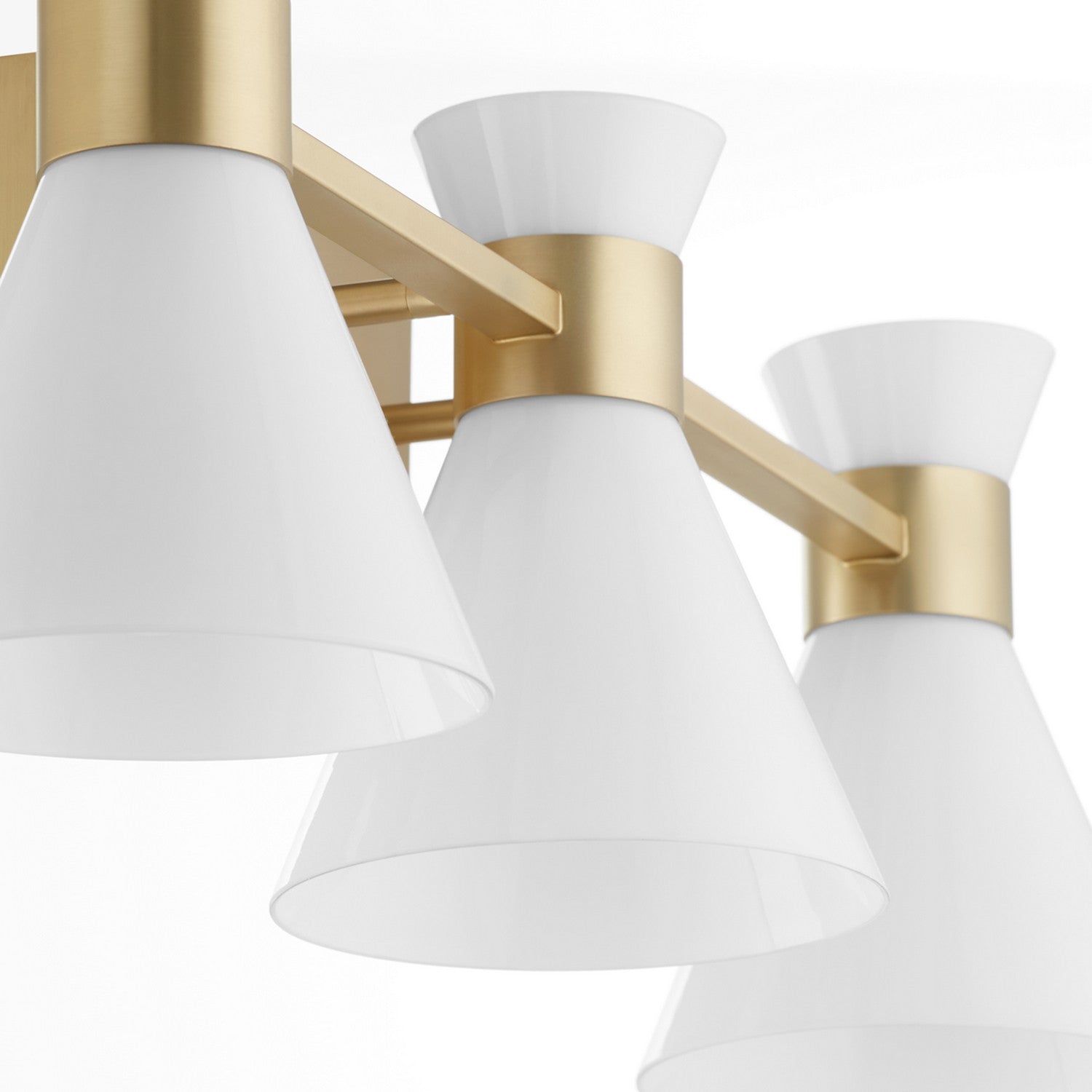 Quorum Beldar 5119-3-80 Vanity - Aged Brass W/ Gloss Opal