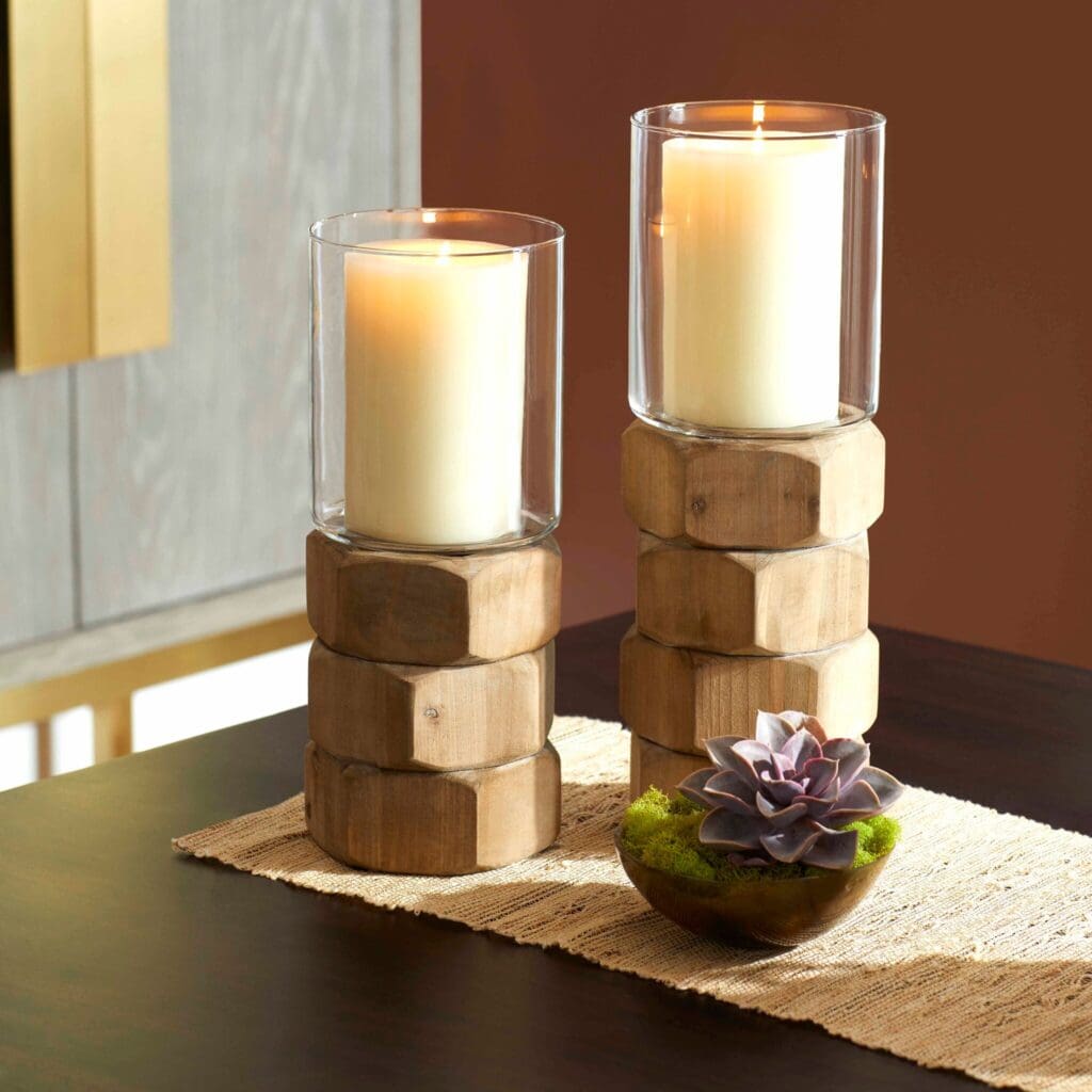 Cyan Design 04740 Hex Nut Candleholder - Natural Wood - Medium