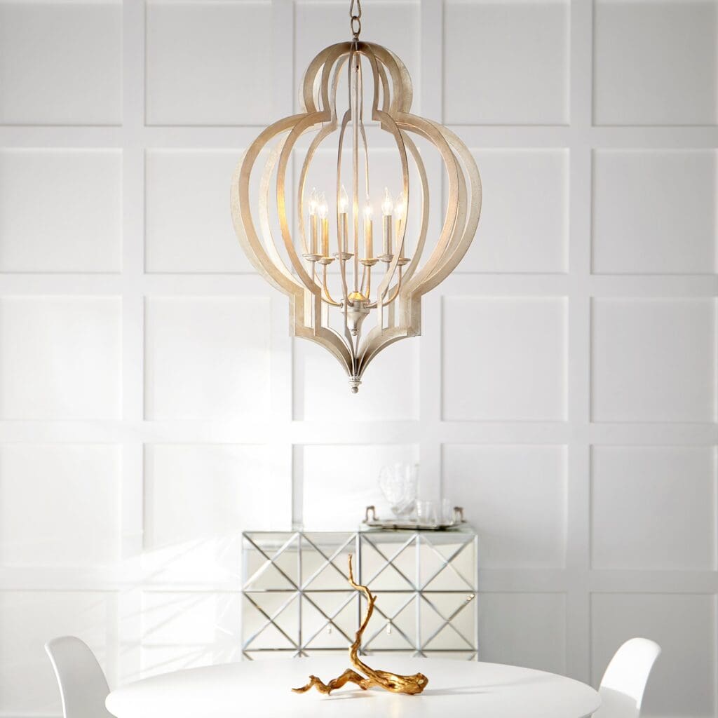Cyan Design 05972 Vertigo Chandelier - Silver Leaf - Medium