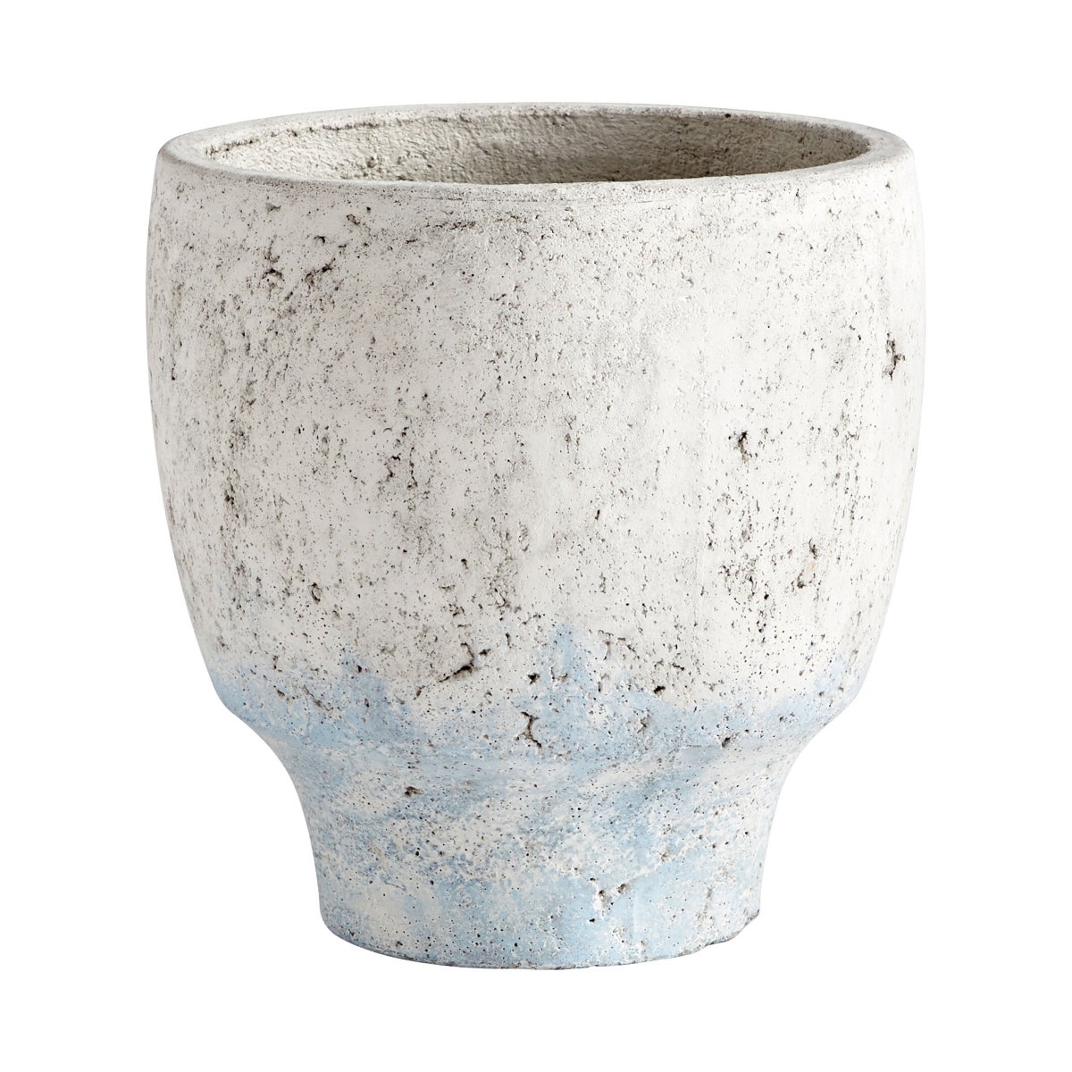 Cyan Design 09609 Venice Planter - Antique White Blue Accents - Medium