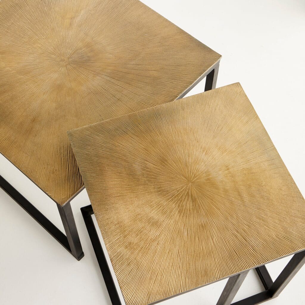 Cyan Design 09712 Arca Nesting Tables - Black And Brass