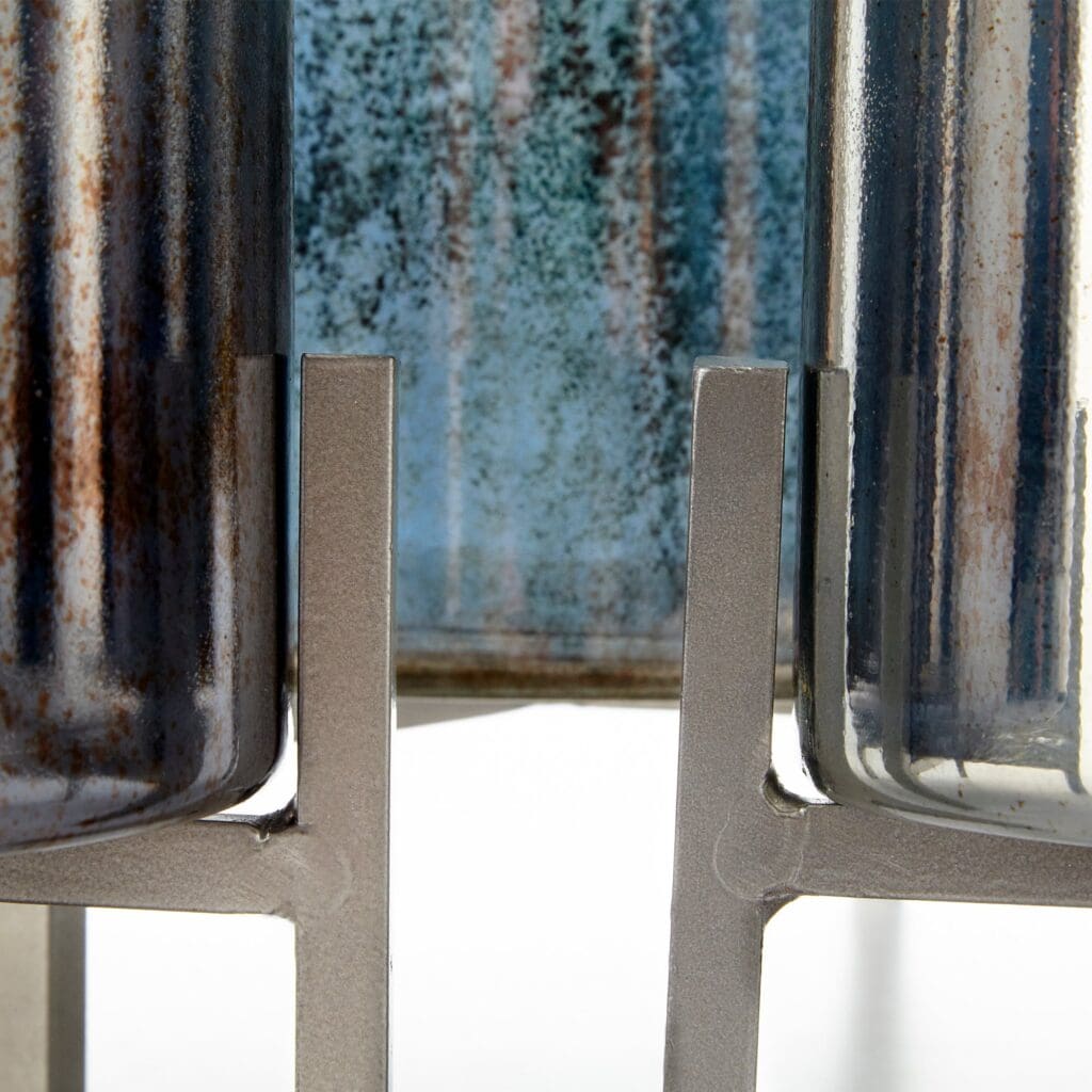 Cyan Design 09776 Basil Candleholder - Black And Verdi Garnet Glass - Large