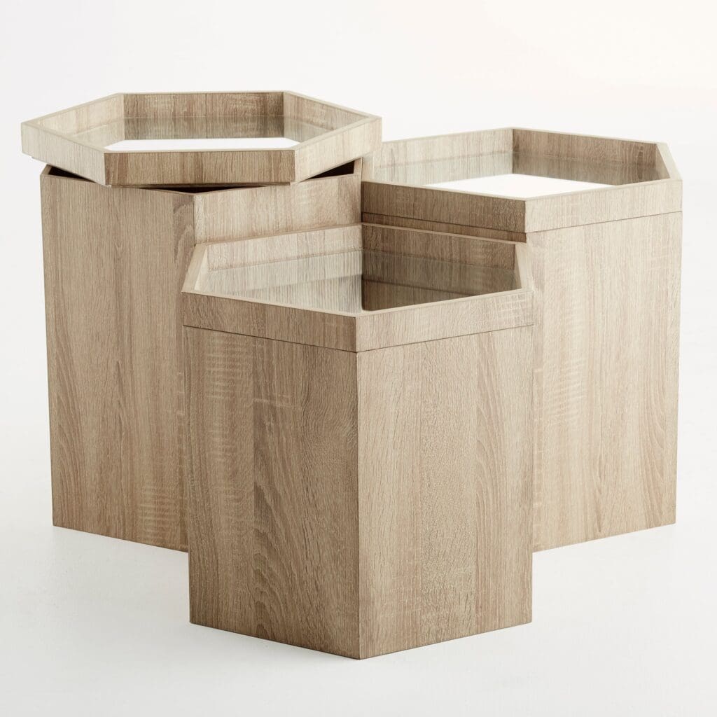 Cyan Design 09887 Honeycomb Tray Table - Oak Veneer - Medium