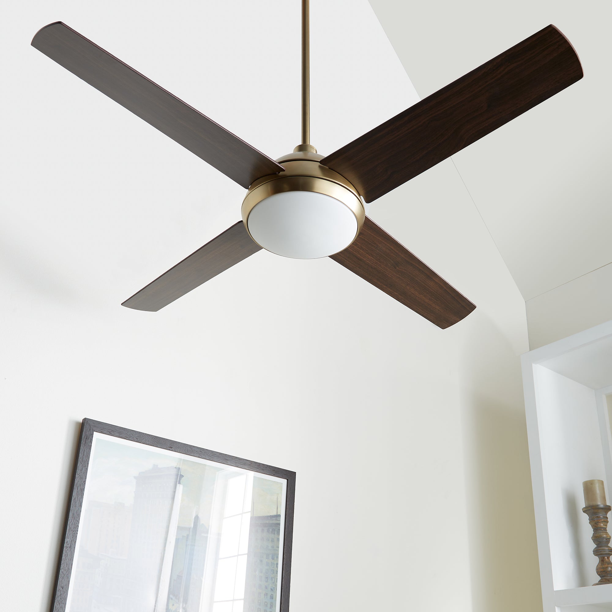 Quorum Quest 68524-80 Ceiling Fan - Aged Brass