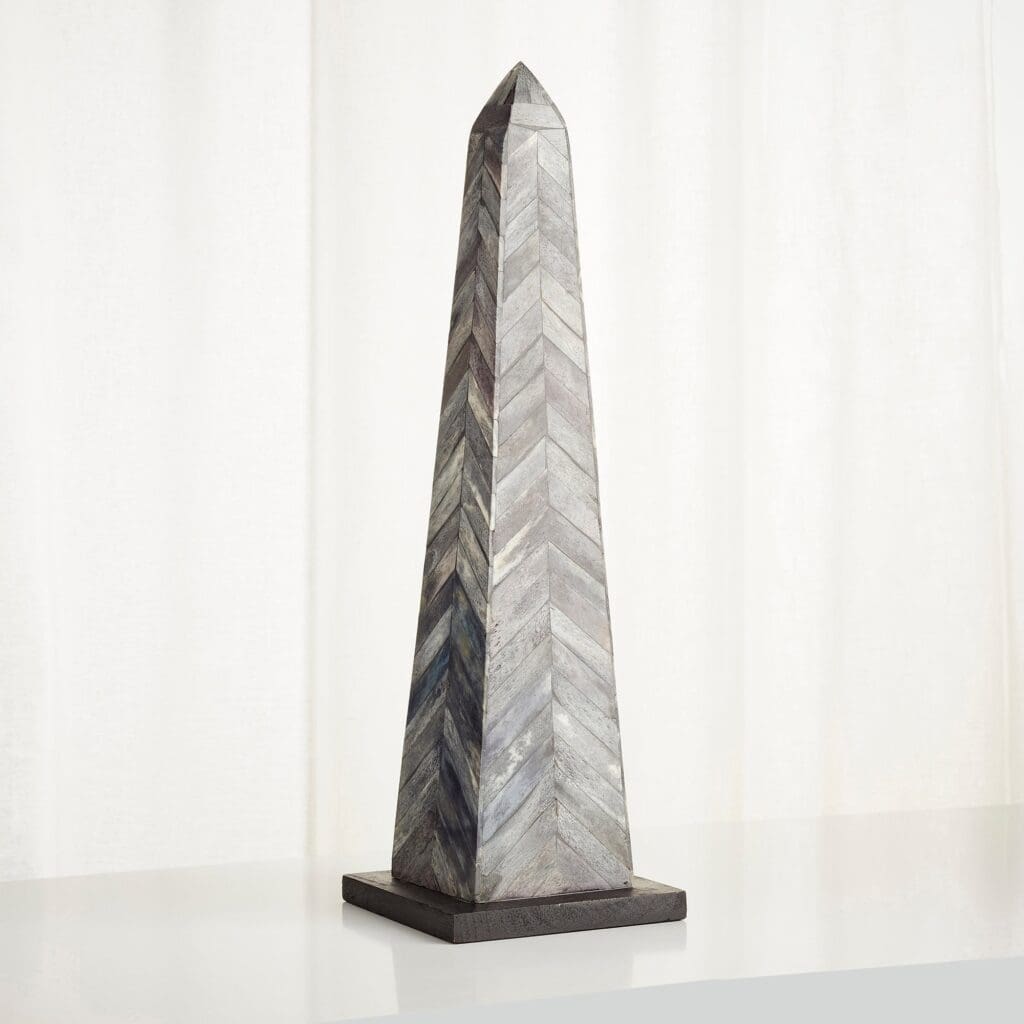 Cyan Design 10190 Herring Obelisk Sculpture - Grey And Black