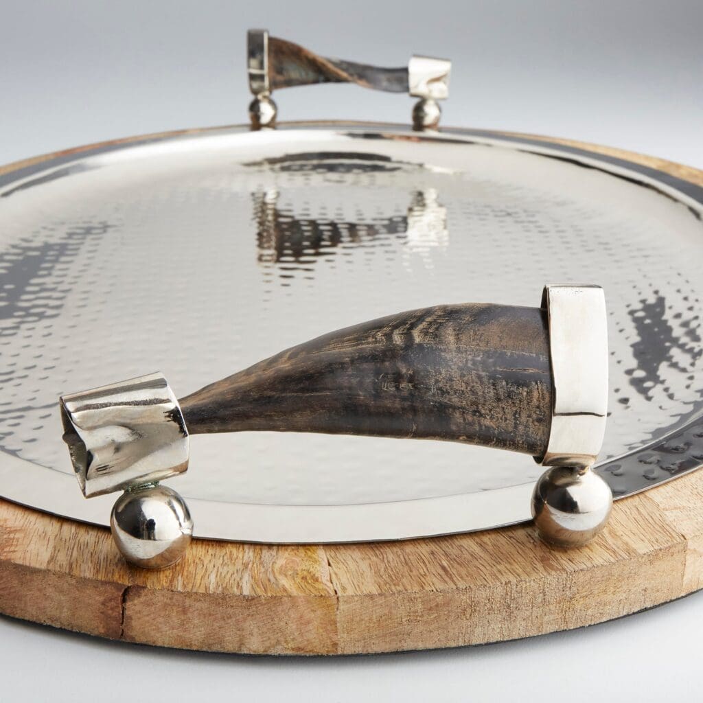 Cyan Design 10193 Cornet Tray - Natural And Polished Nickel