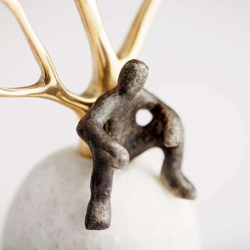 Cyan Design 10427 Thinking Tree Sculpture - Bronze & Gold & White