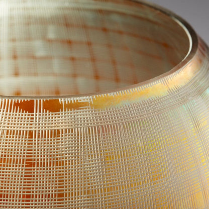 Cyan Design 10465 Gradient Grid Vase - Combed Irridescent Gold - Medium