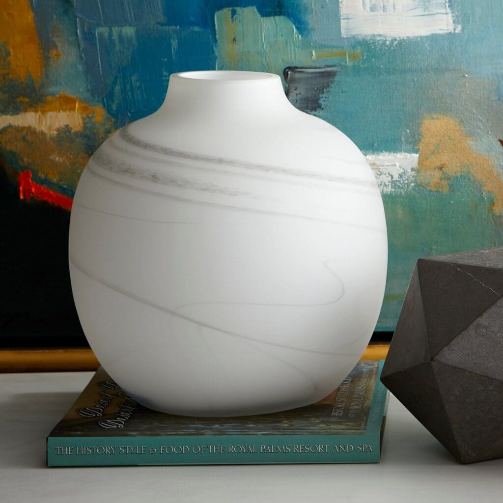 Cyan Design 10468 Moon Mist Vase - White And Black Swirl - Medium